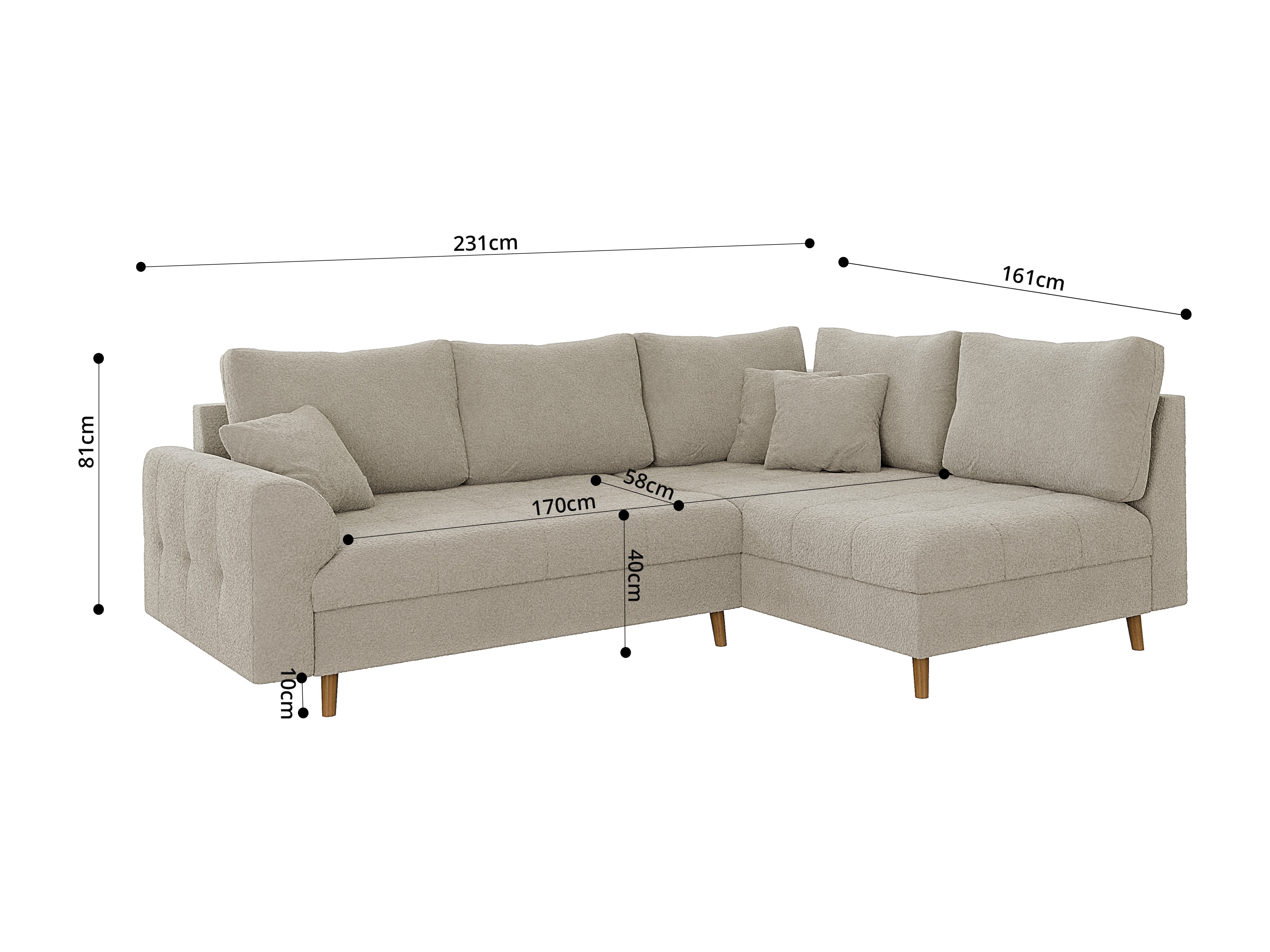 Hjørnesofa Elbmori 100 (Coral 65)