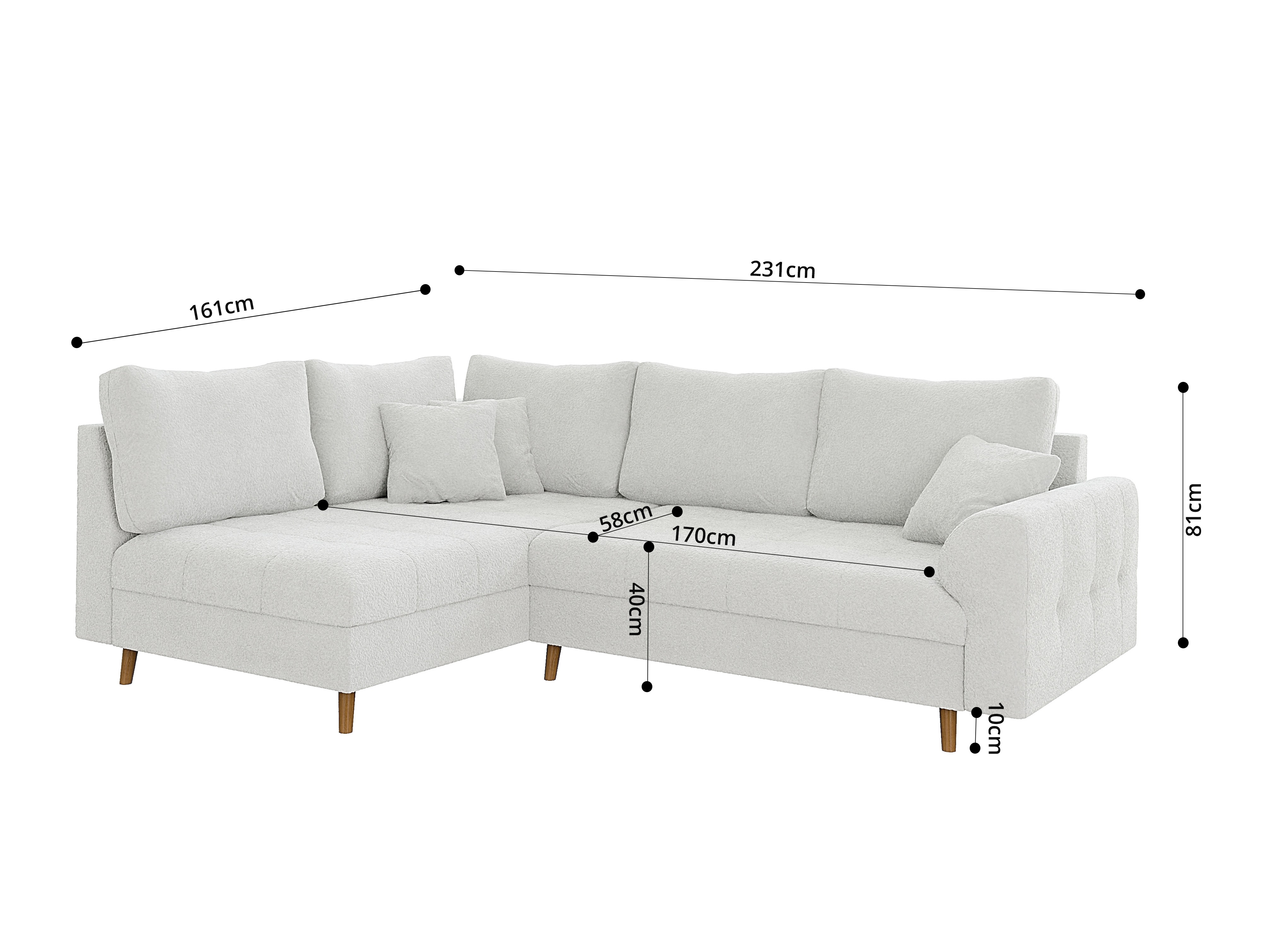 Hjørnesofa Elbmori 100 (Coral 70)