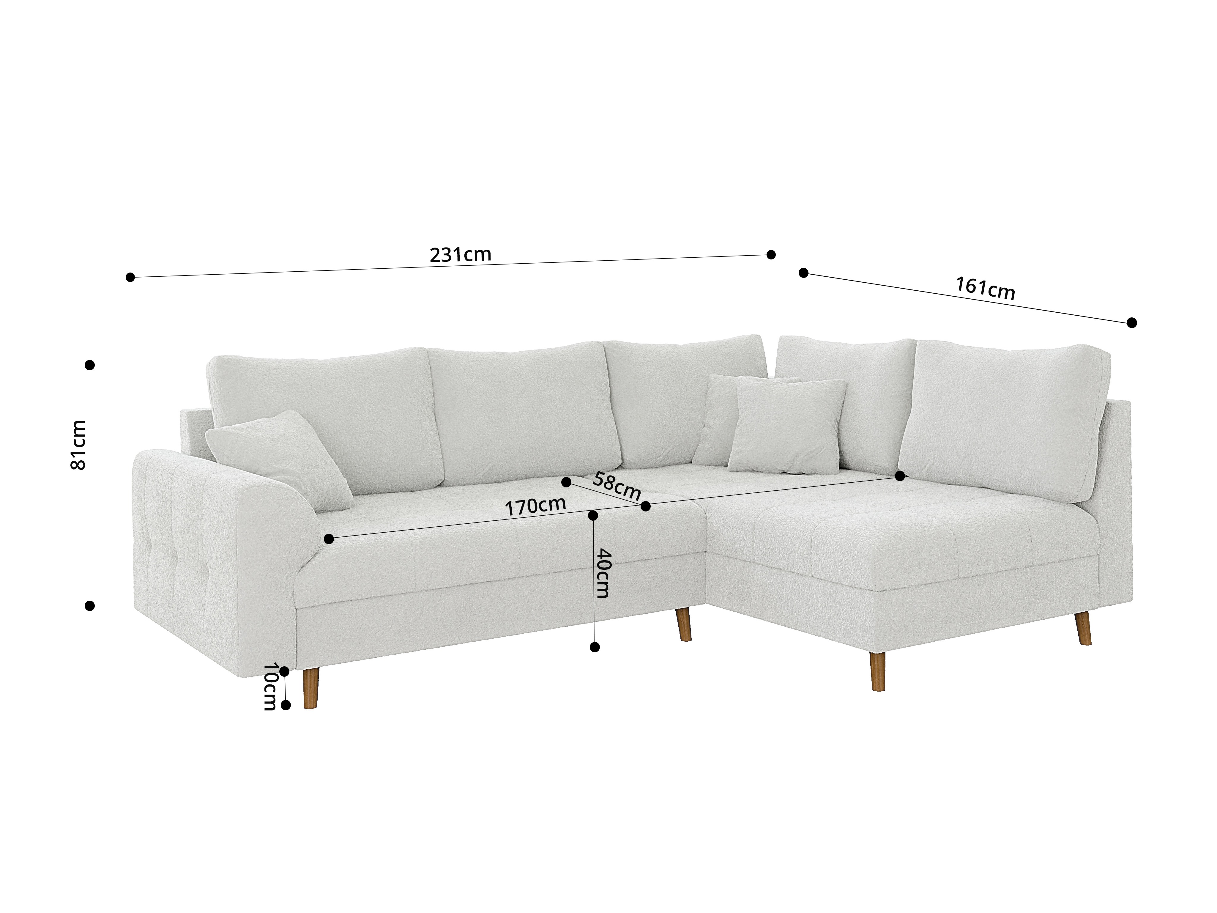 Hjørnesofa Elbmori 100 (Coral 70)
