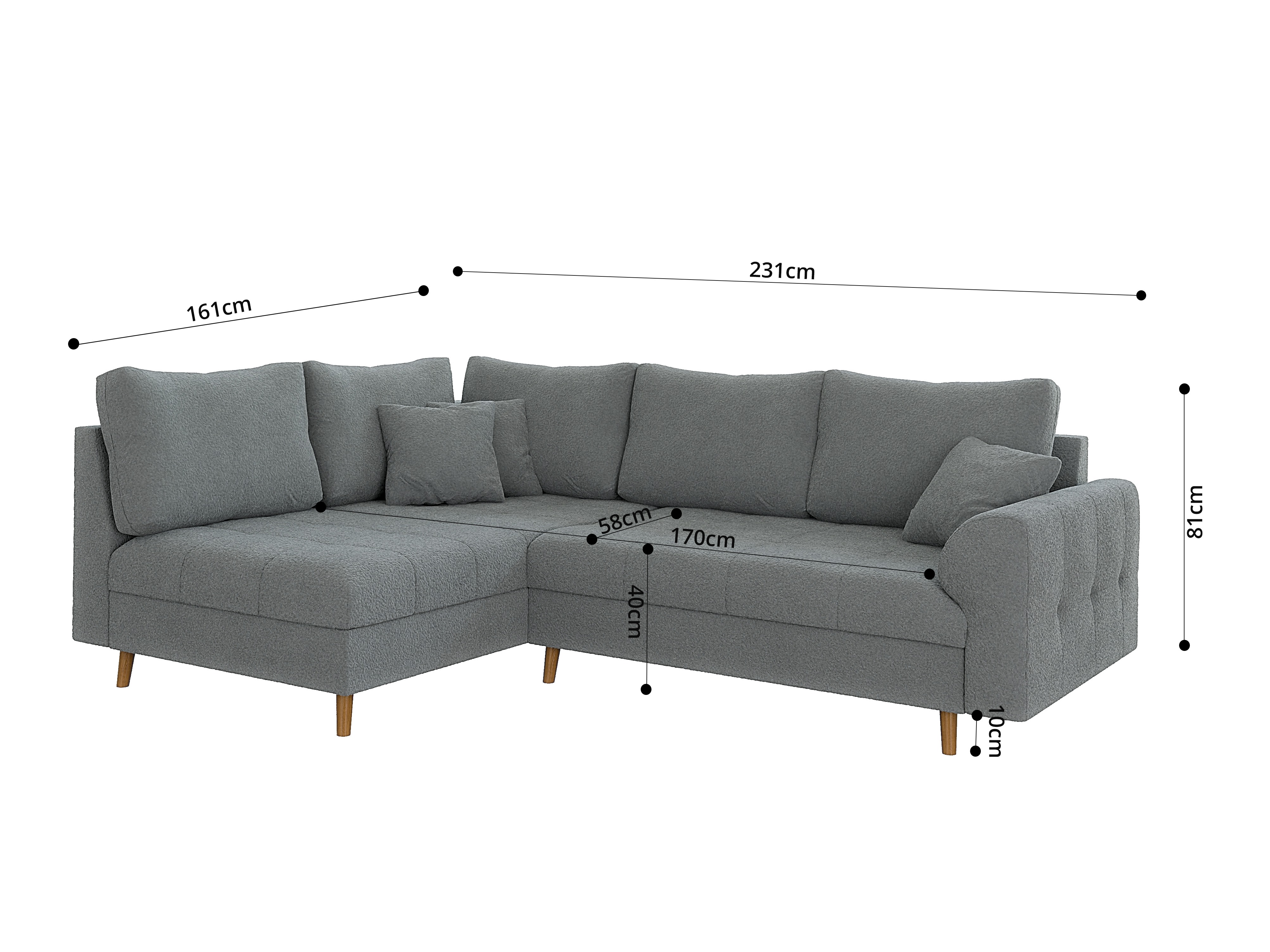 Hjørnesofa Elbmori 100 (Coral 75)