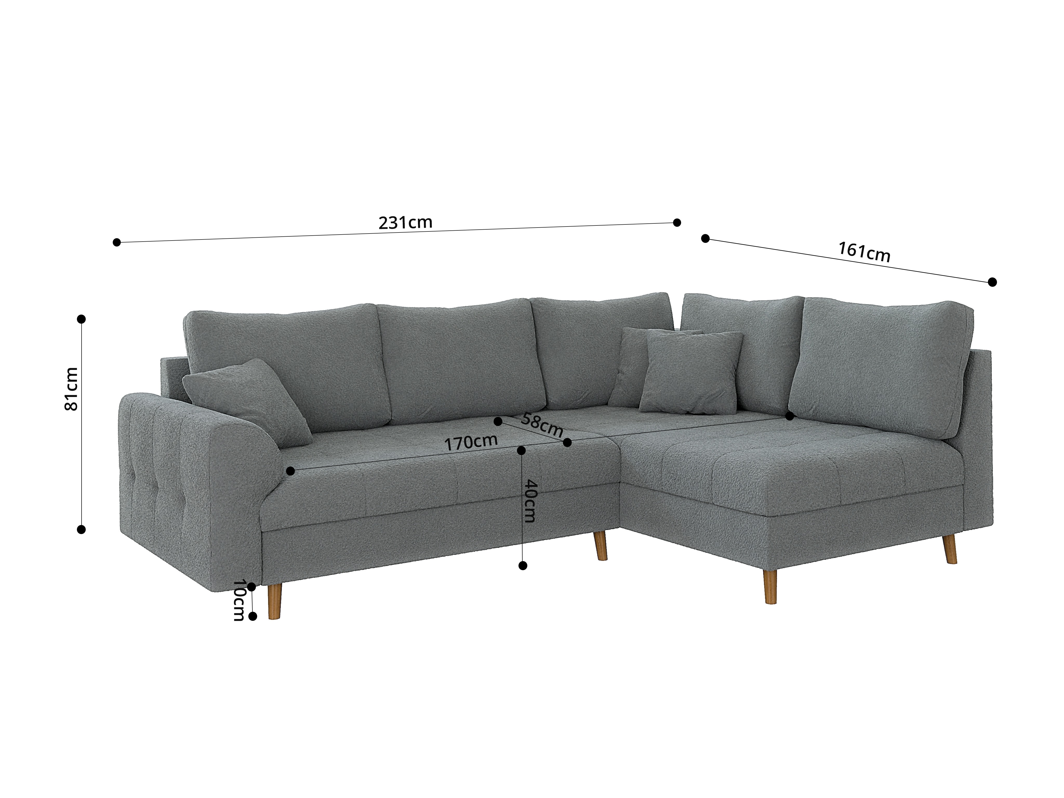 Hjørnesofa Elbmori 100 (Coral 75)