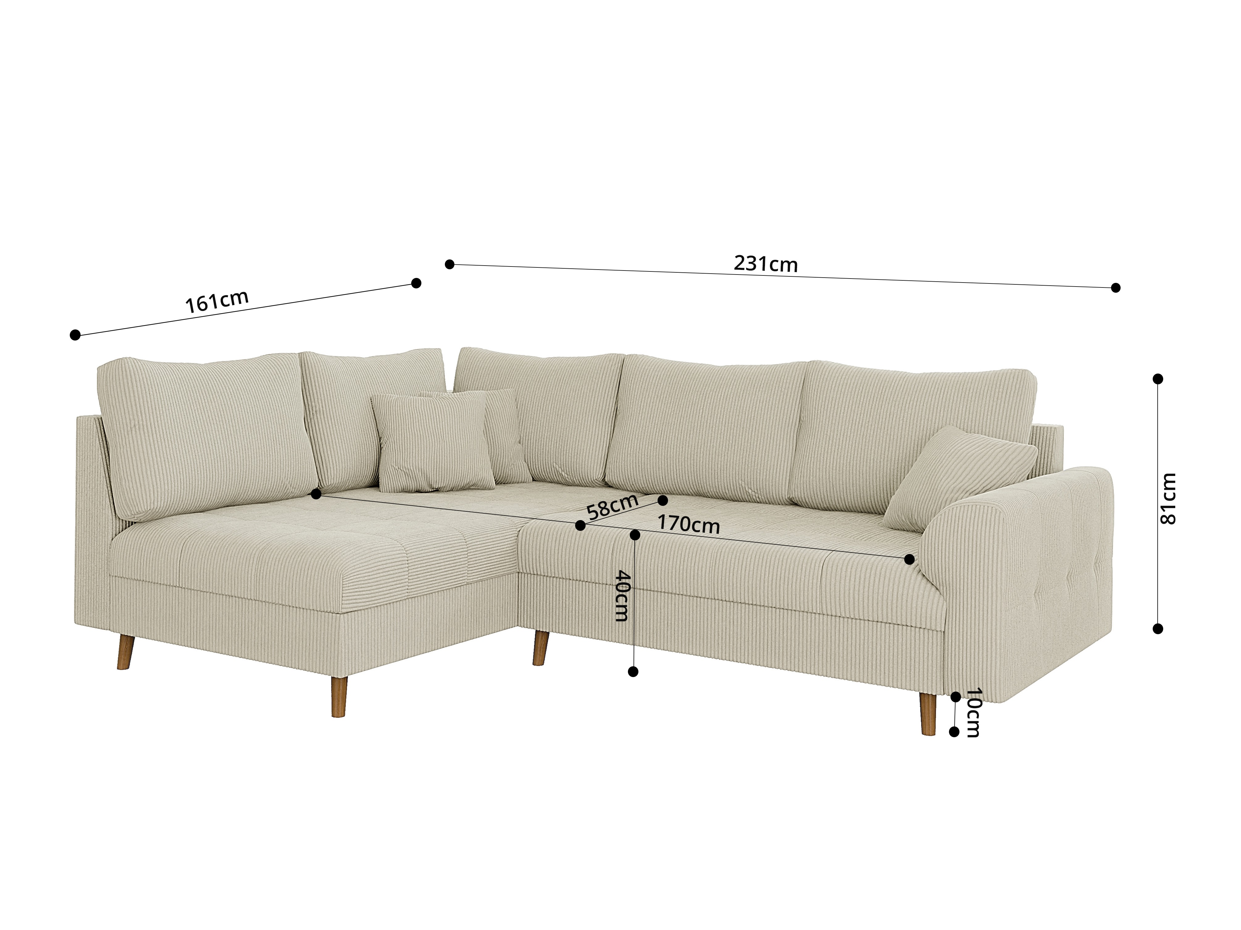 Hjørnesofa Elbmori 100 (Lincoln 03)