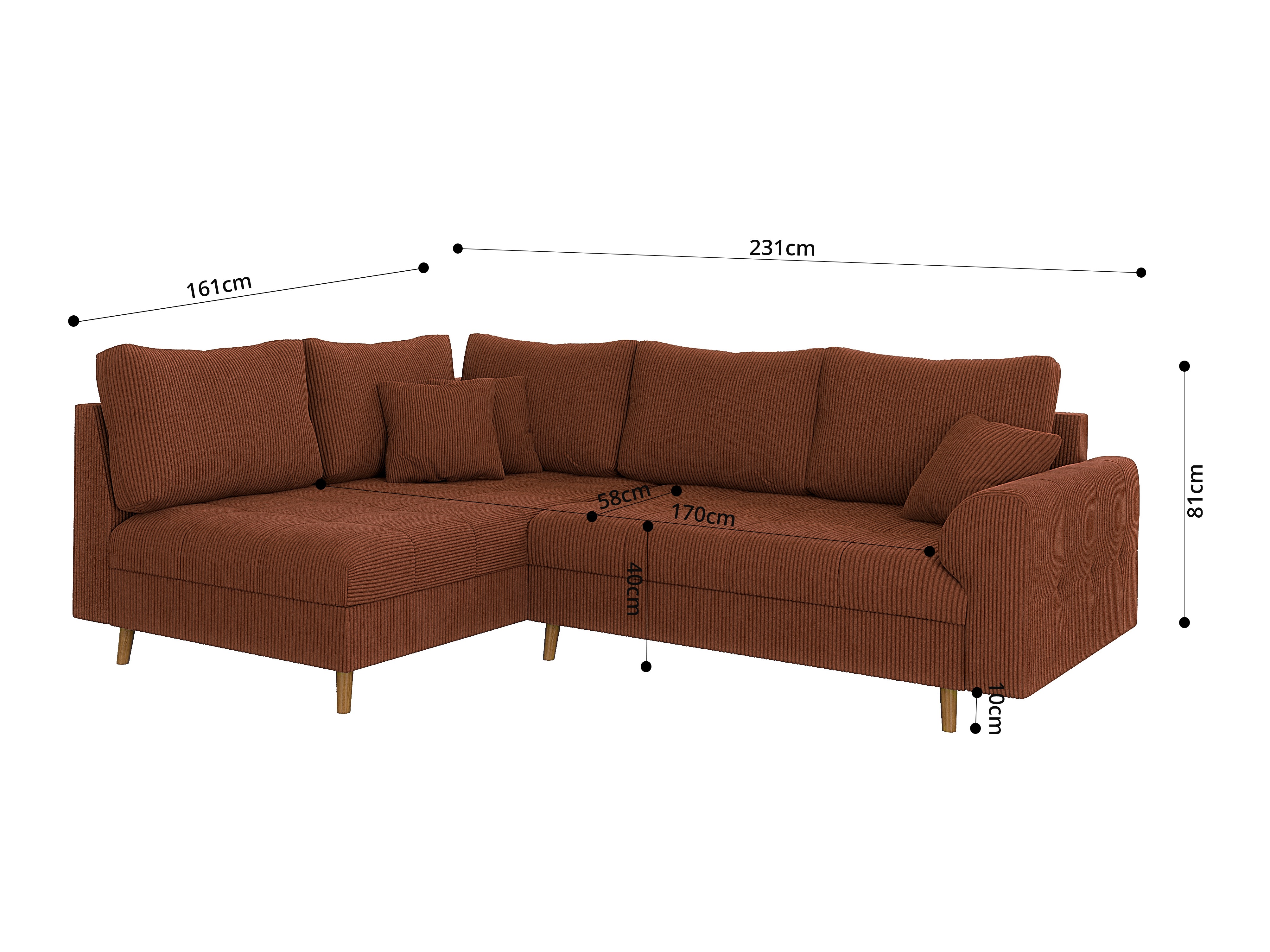 Hjørnesofa Elbmori 100 (Lincoln 57)