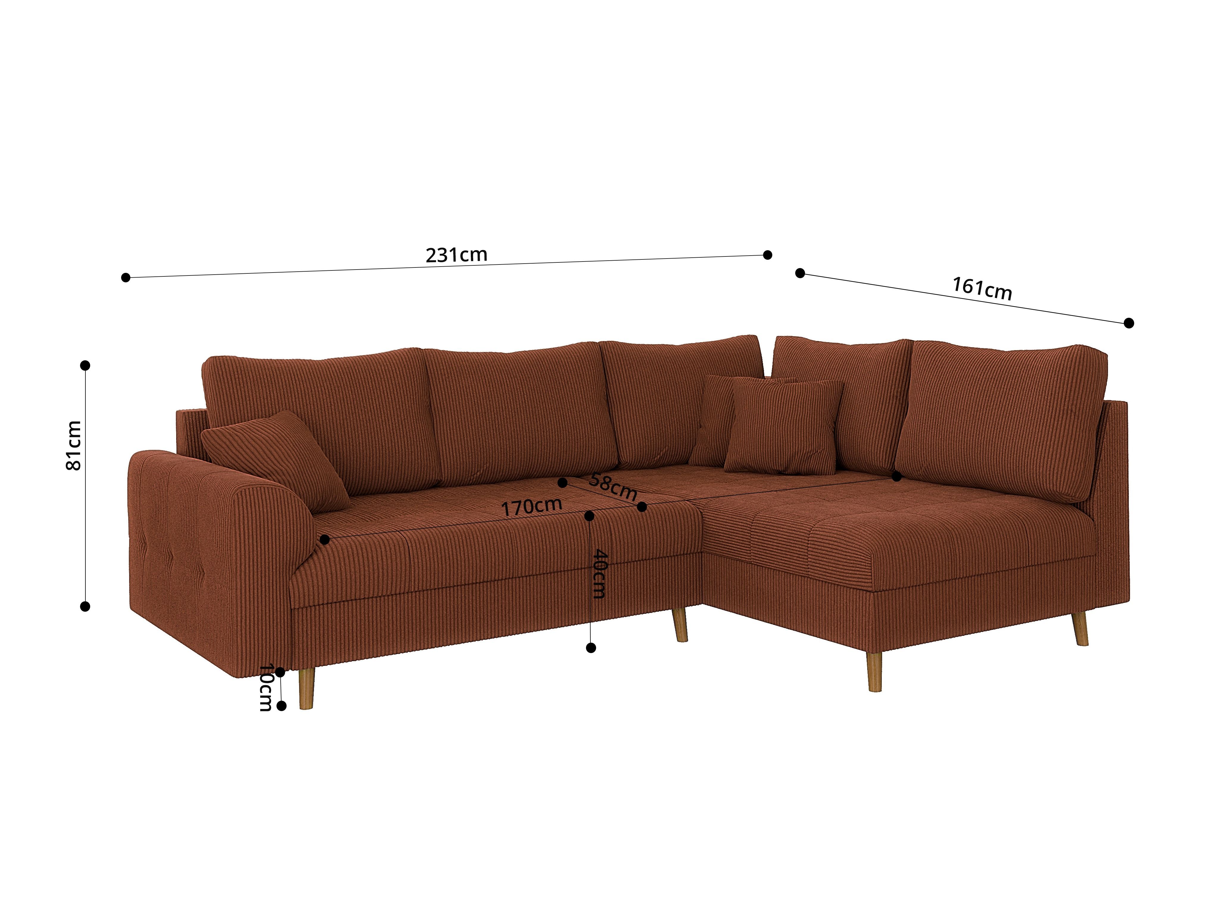 Hjørnesofa Elbmori 100 (Lincoln 57)