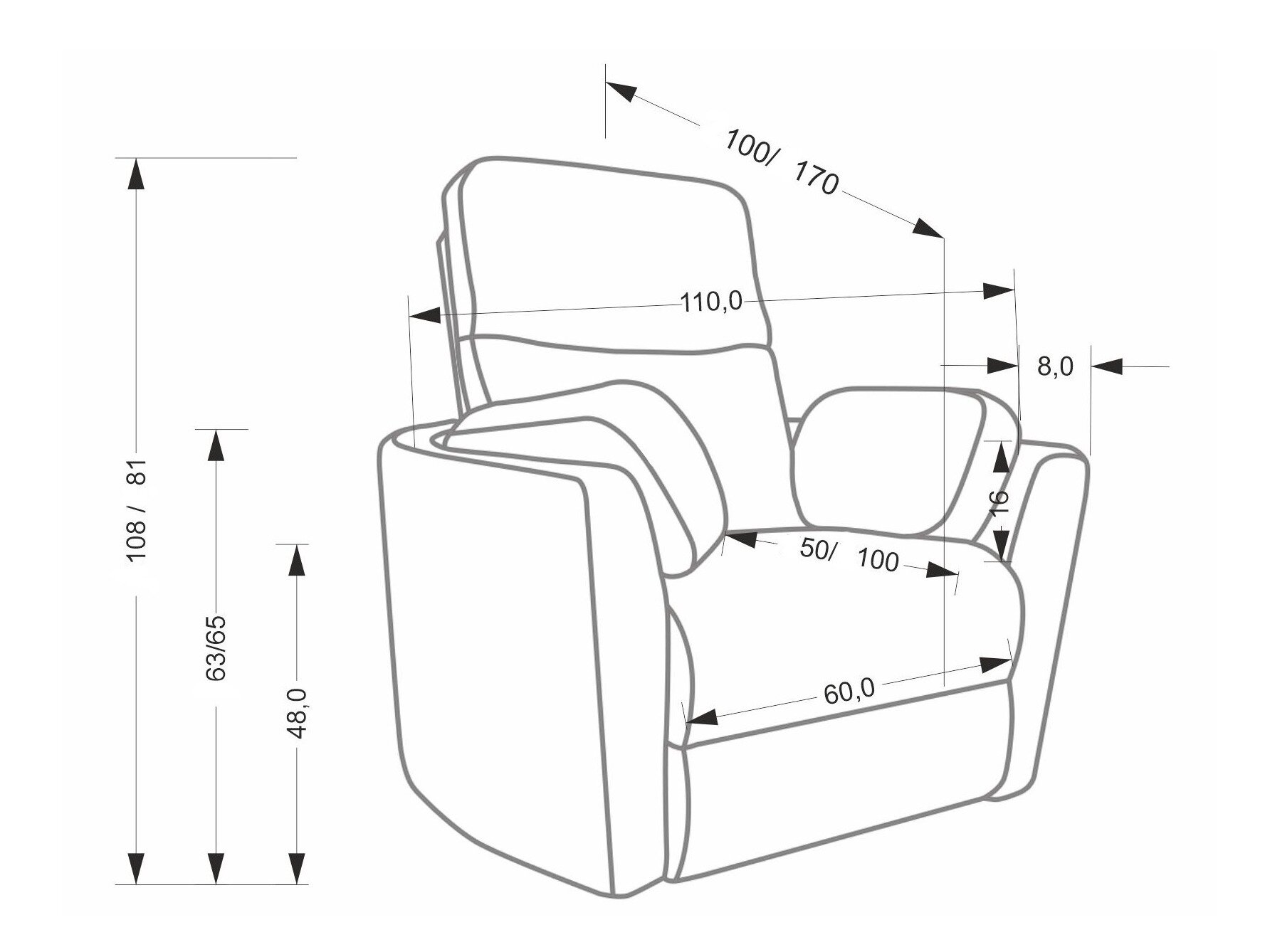 Hvilestol Houston 2079 (Gul)