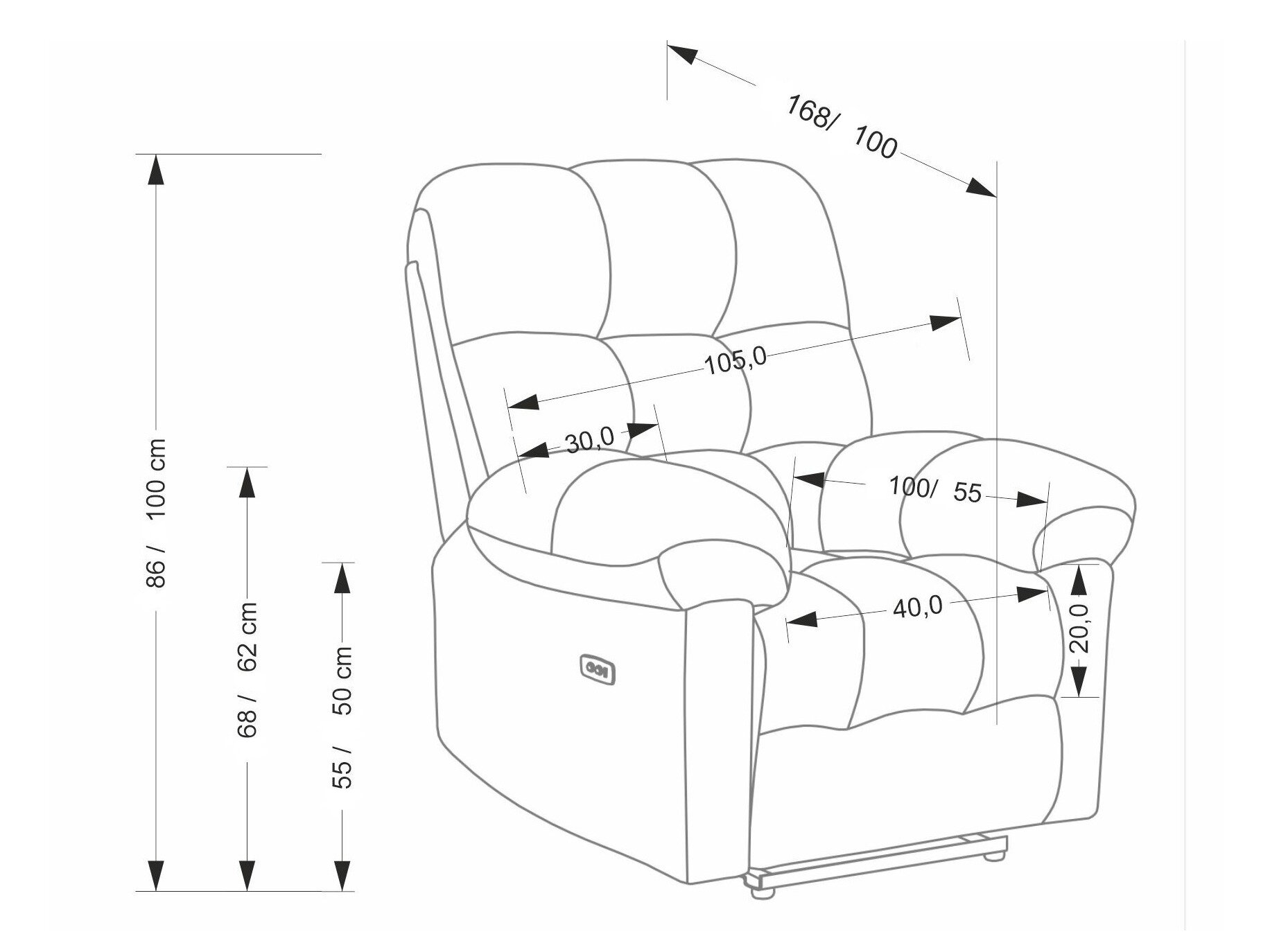 Hvilestol Houston 2080 (Beige)