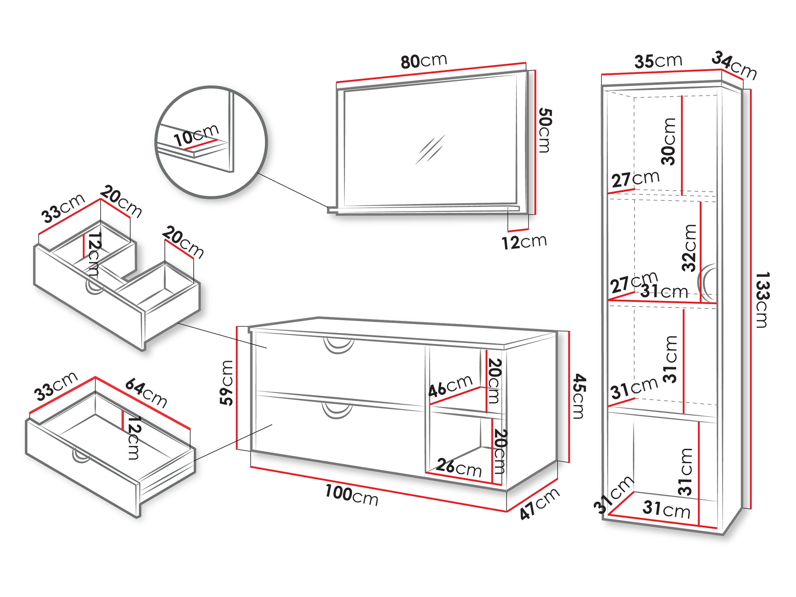 Badeværelsessæt Providence 196 (Valnød)