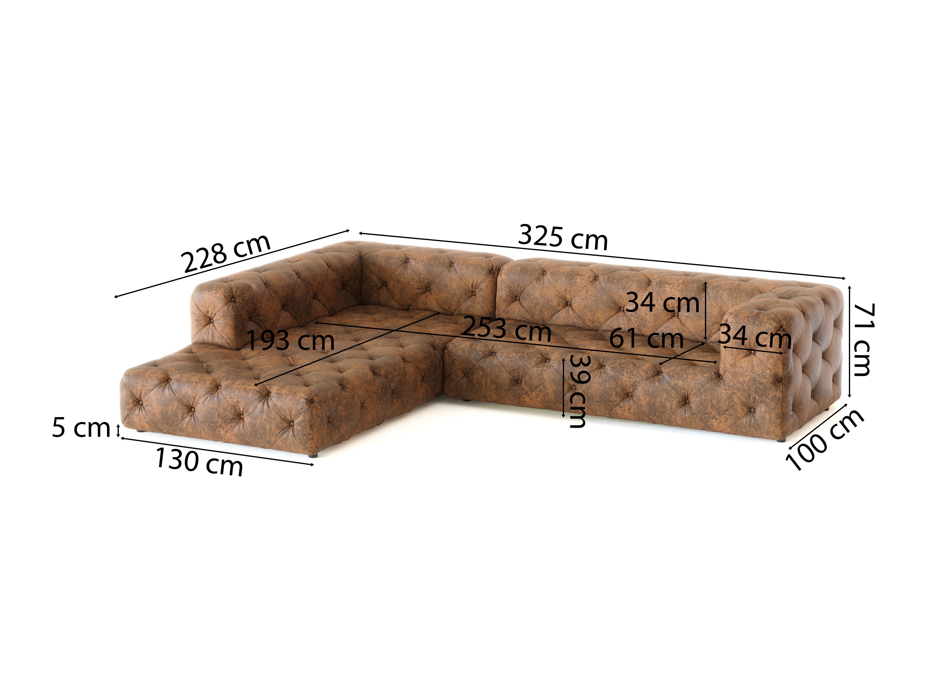 Hjørnesofa Tenvira 100 (Gobi 03)