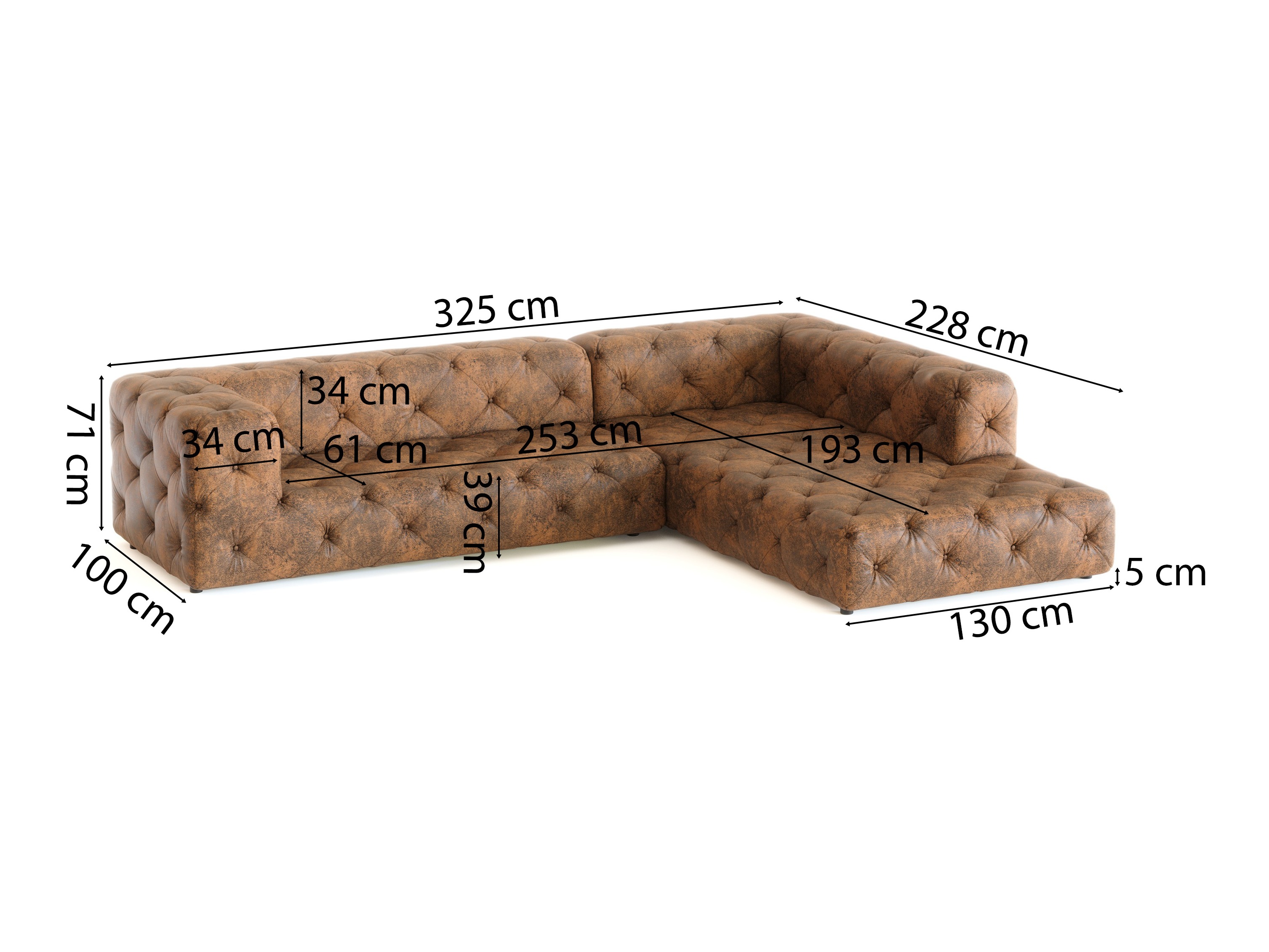 Hjørnesofa Tenvira 100 (Gobi 03)