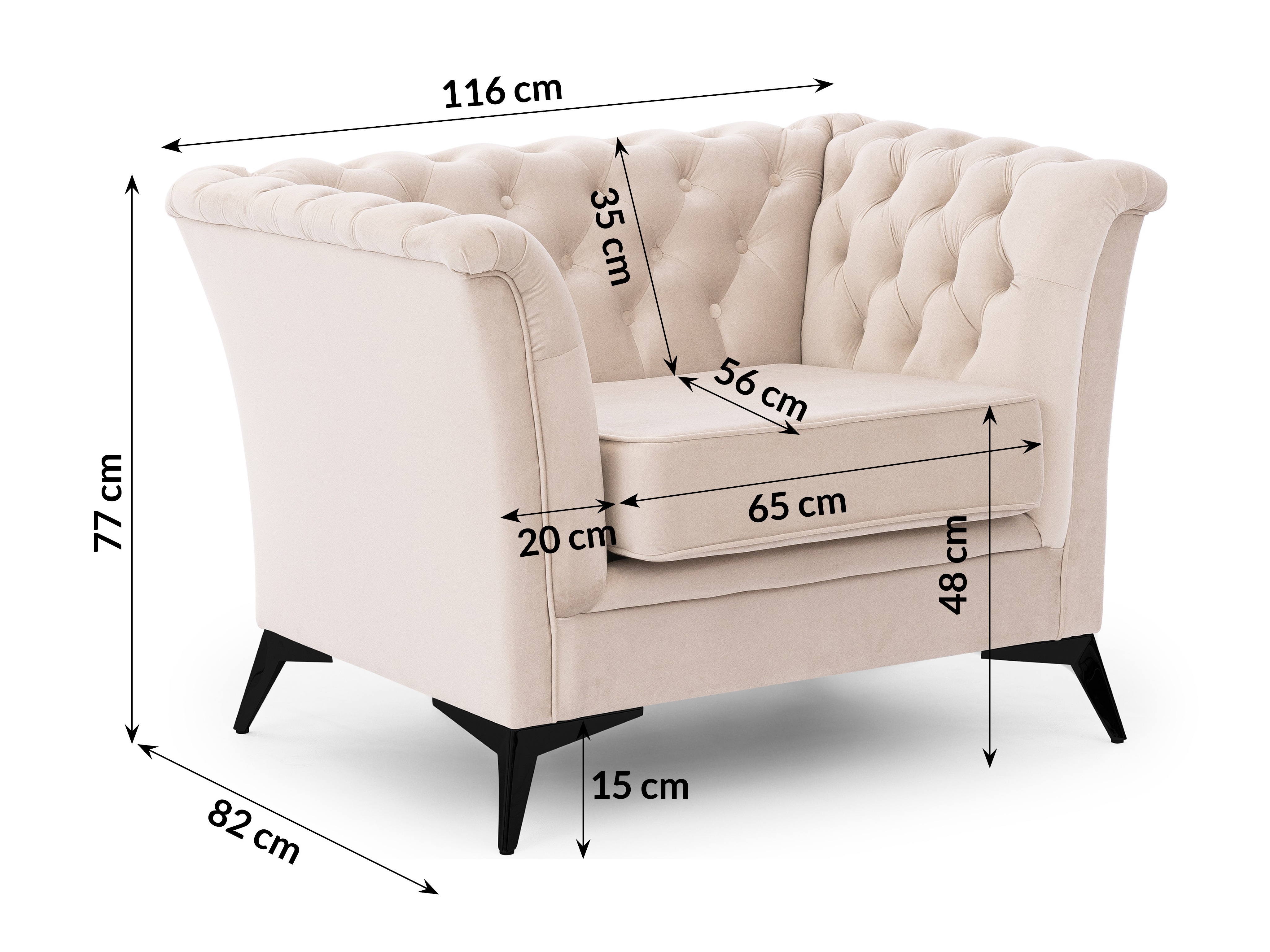 Chesterfield lænestol Rocklin 118 (Riviera 21)