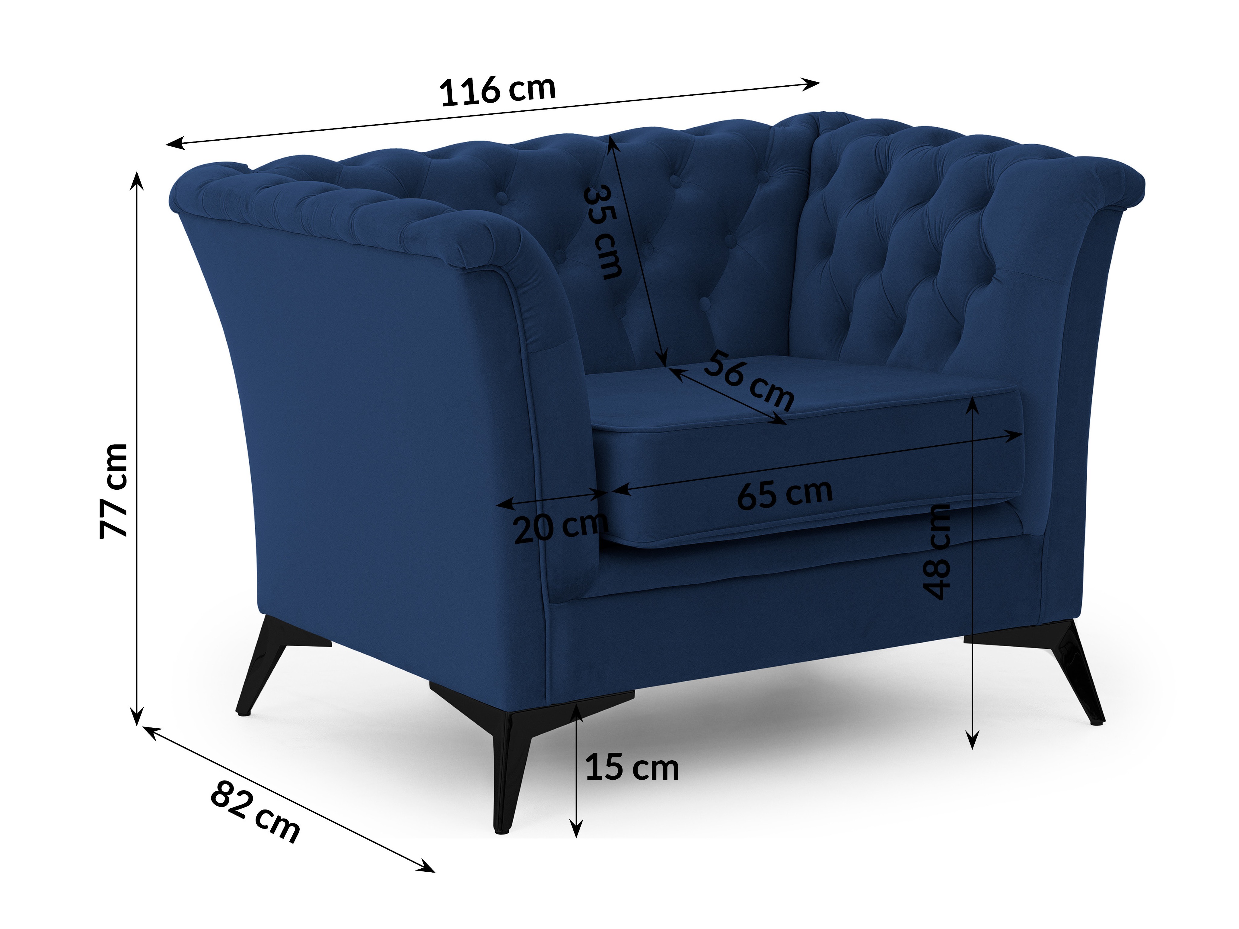 Chesterfield lænestol Rocklin 118 (Riviera 81)