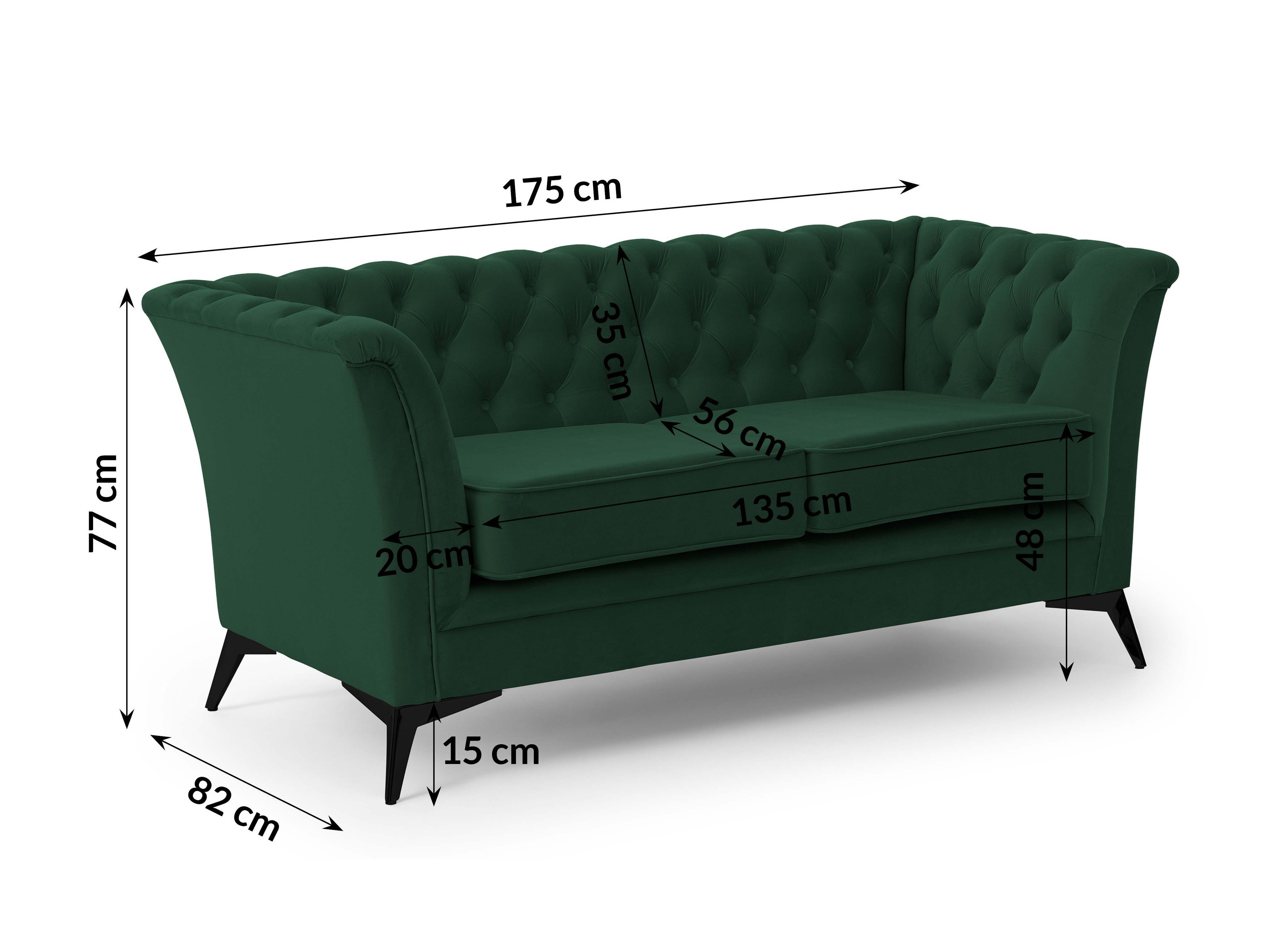 Chesterfield sofa Rocklin 119 (Riviera 38)