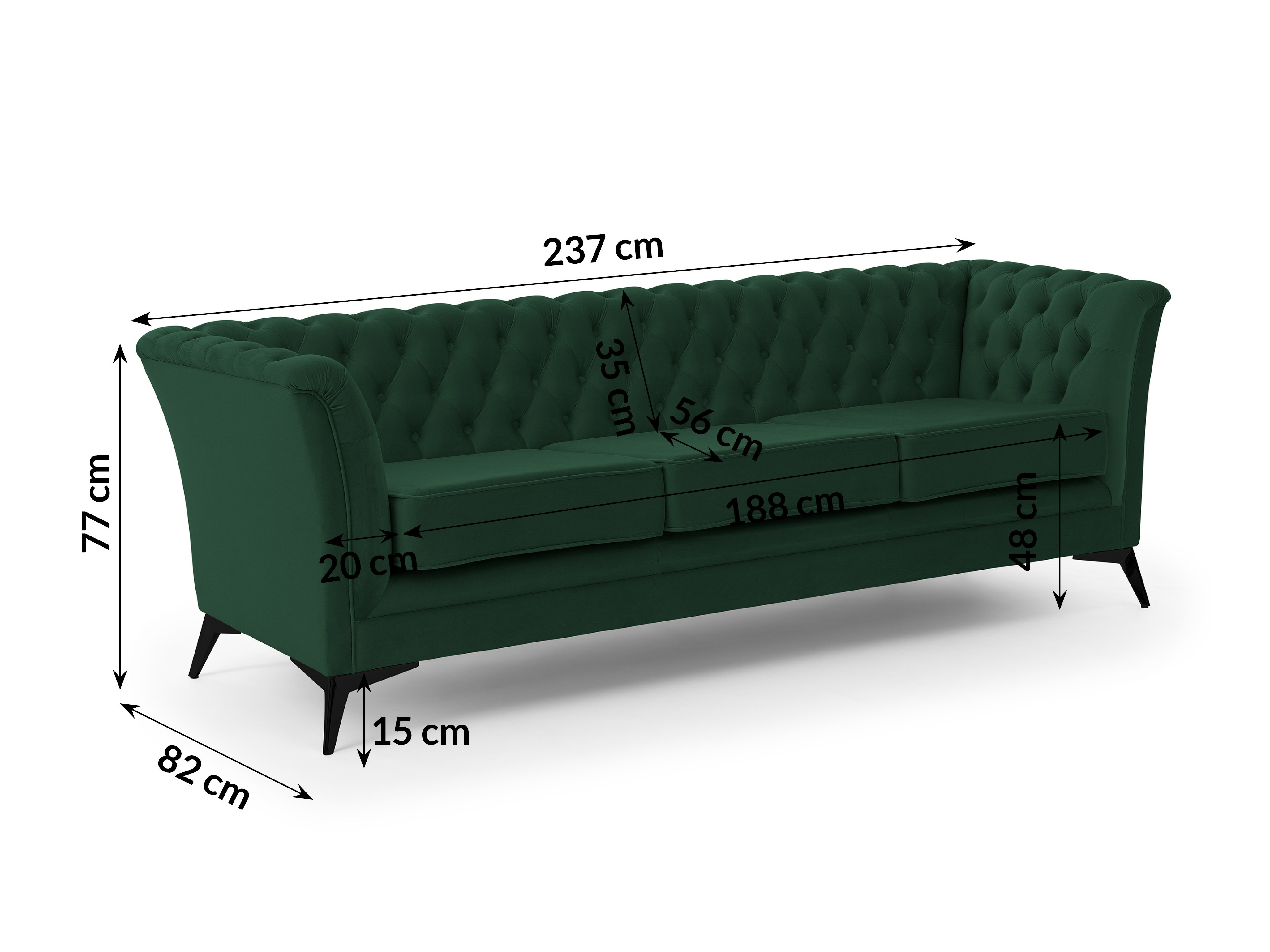 Chesterfield sofa Rocklin 120 (Riviera 38)