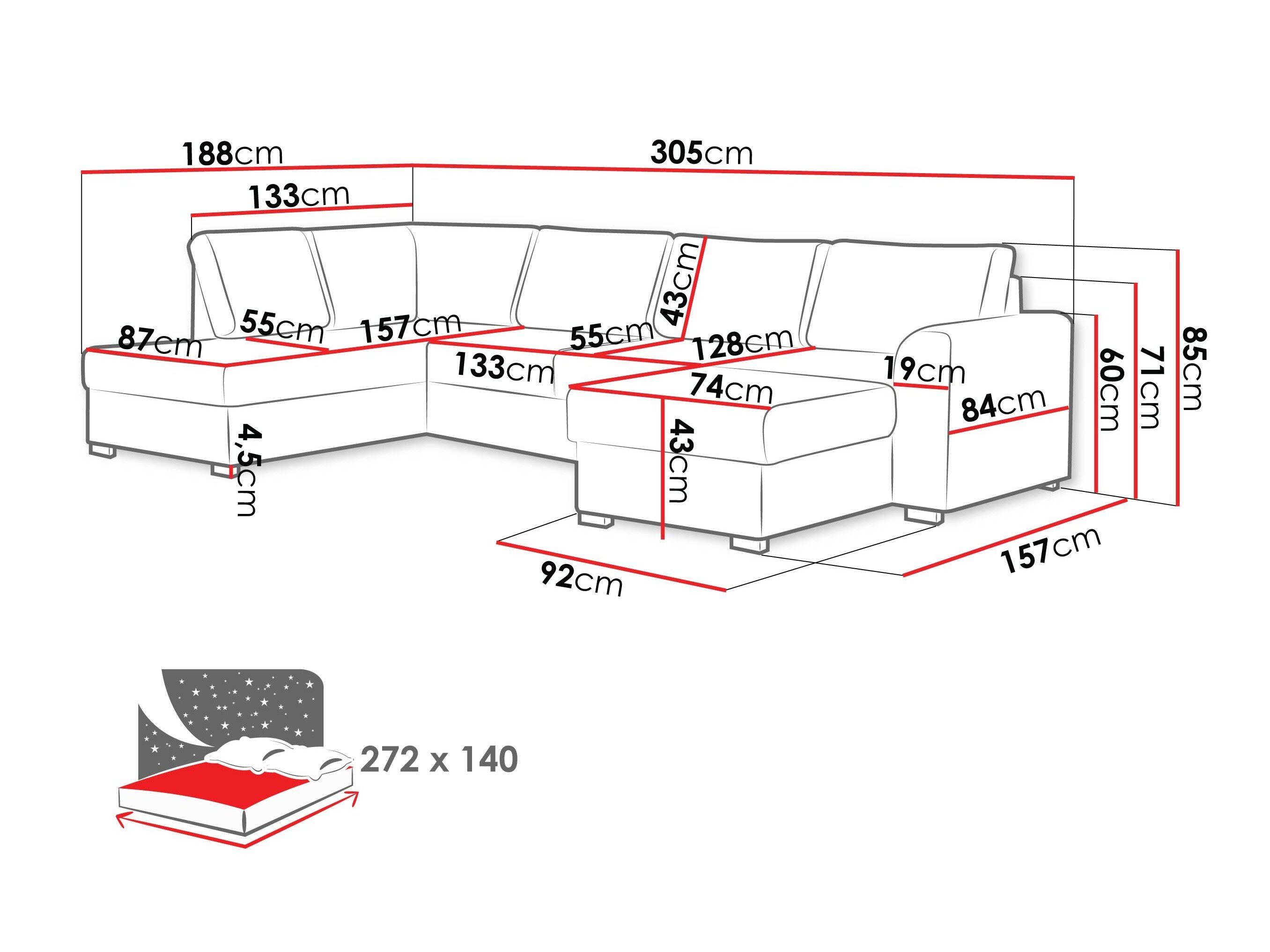 Hjørnesofa Comfivo 189 (Zoya 03)