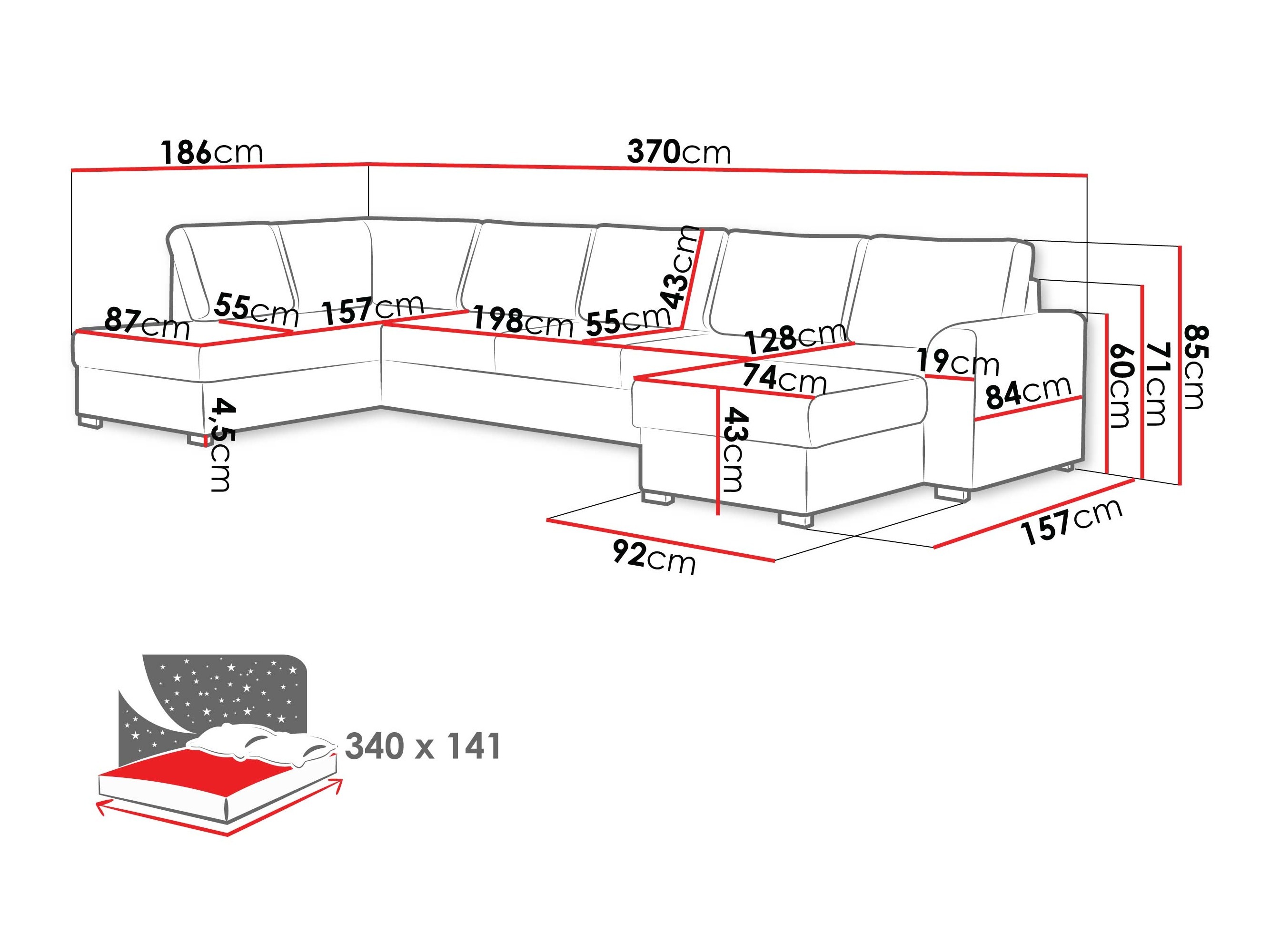 Hjørnesofa Comfivo Flumen III (Maya 03)