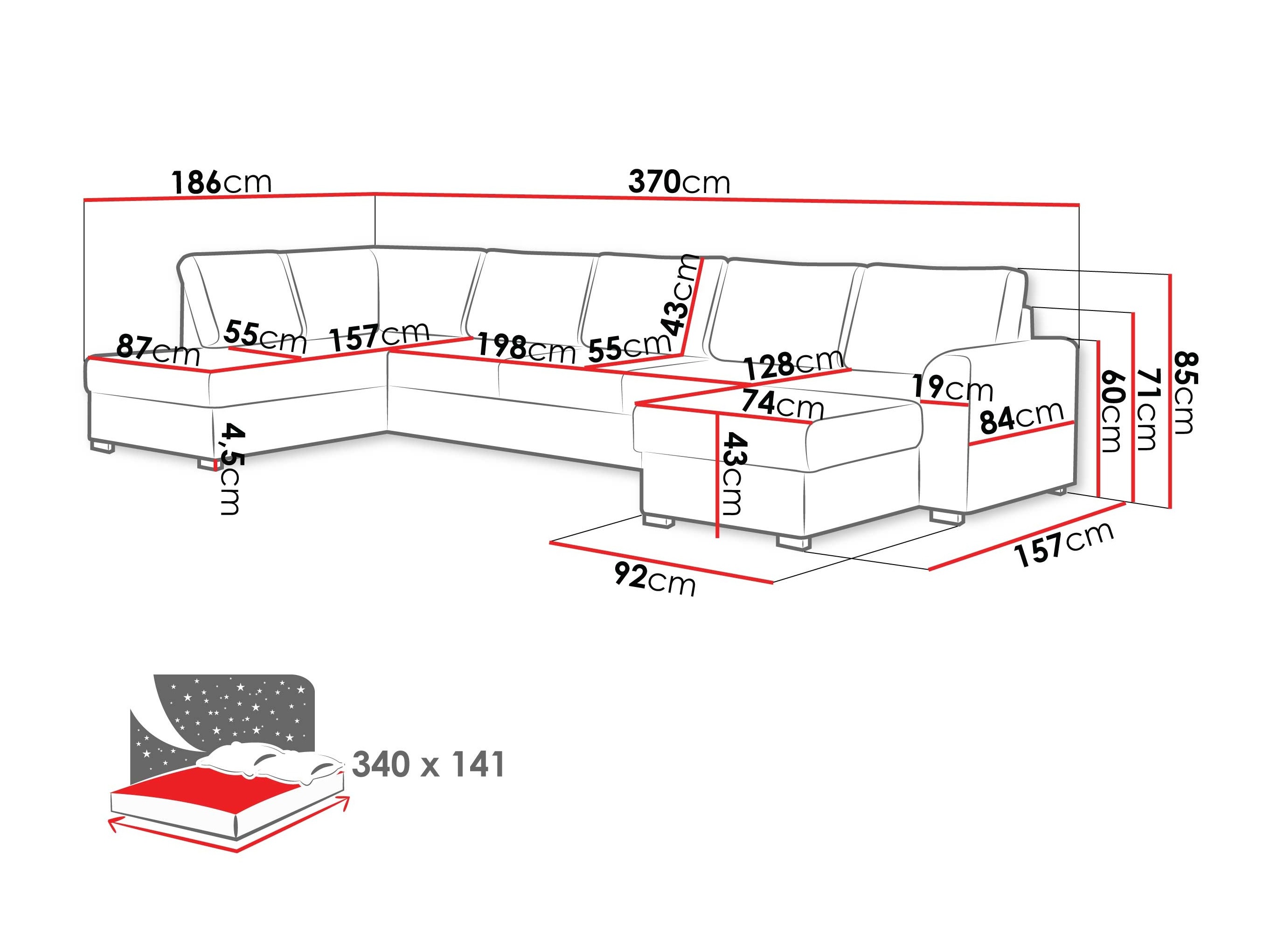 Hjørnesofa Comfivo Flumen III (Maya 03)