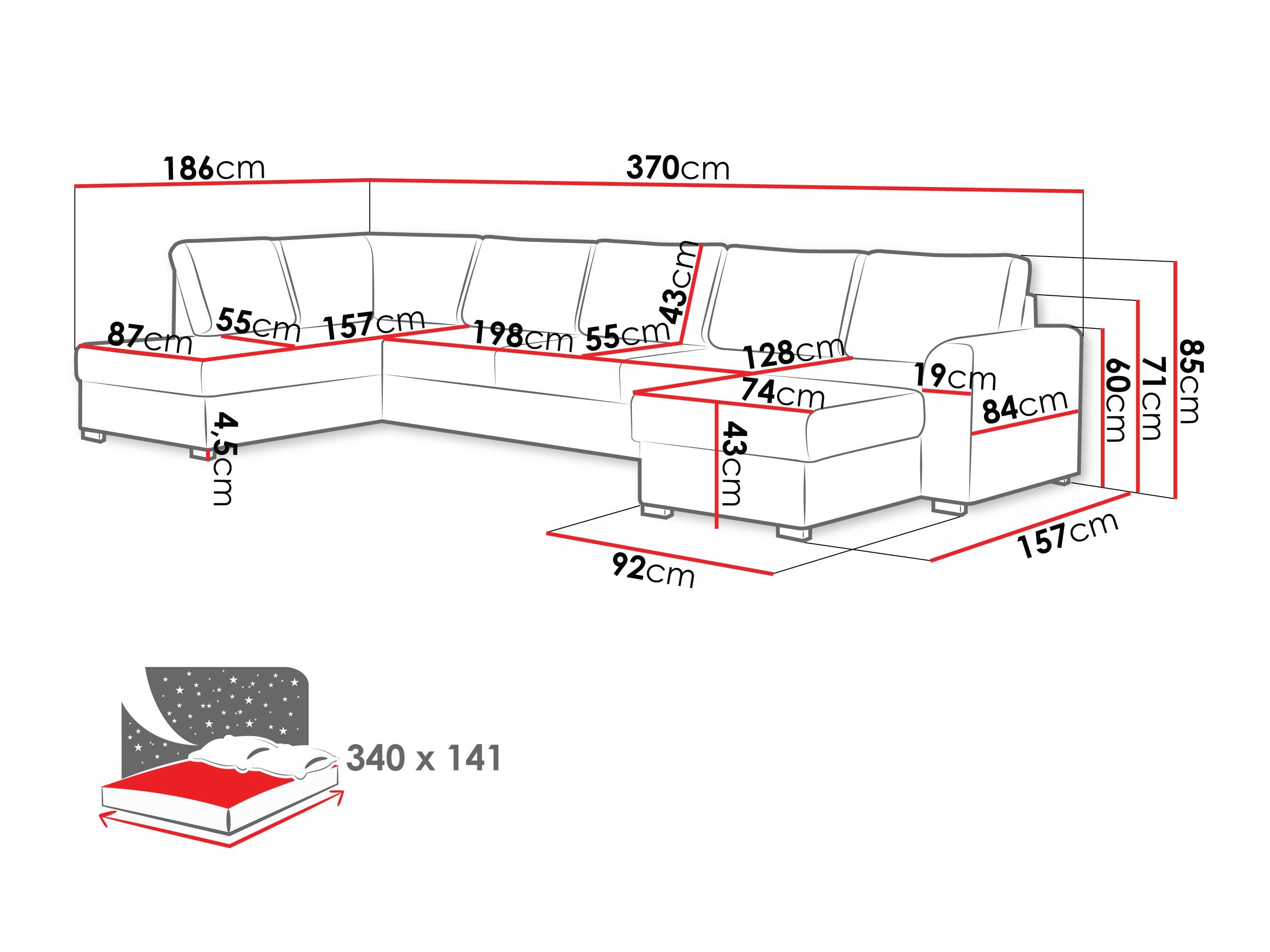 Hjørnesofa Comfivo Flumen III (Zoya 01)