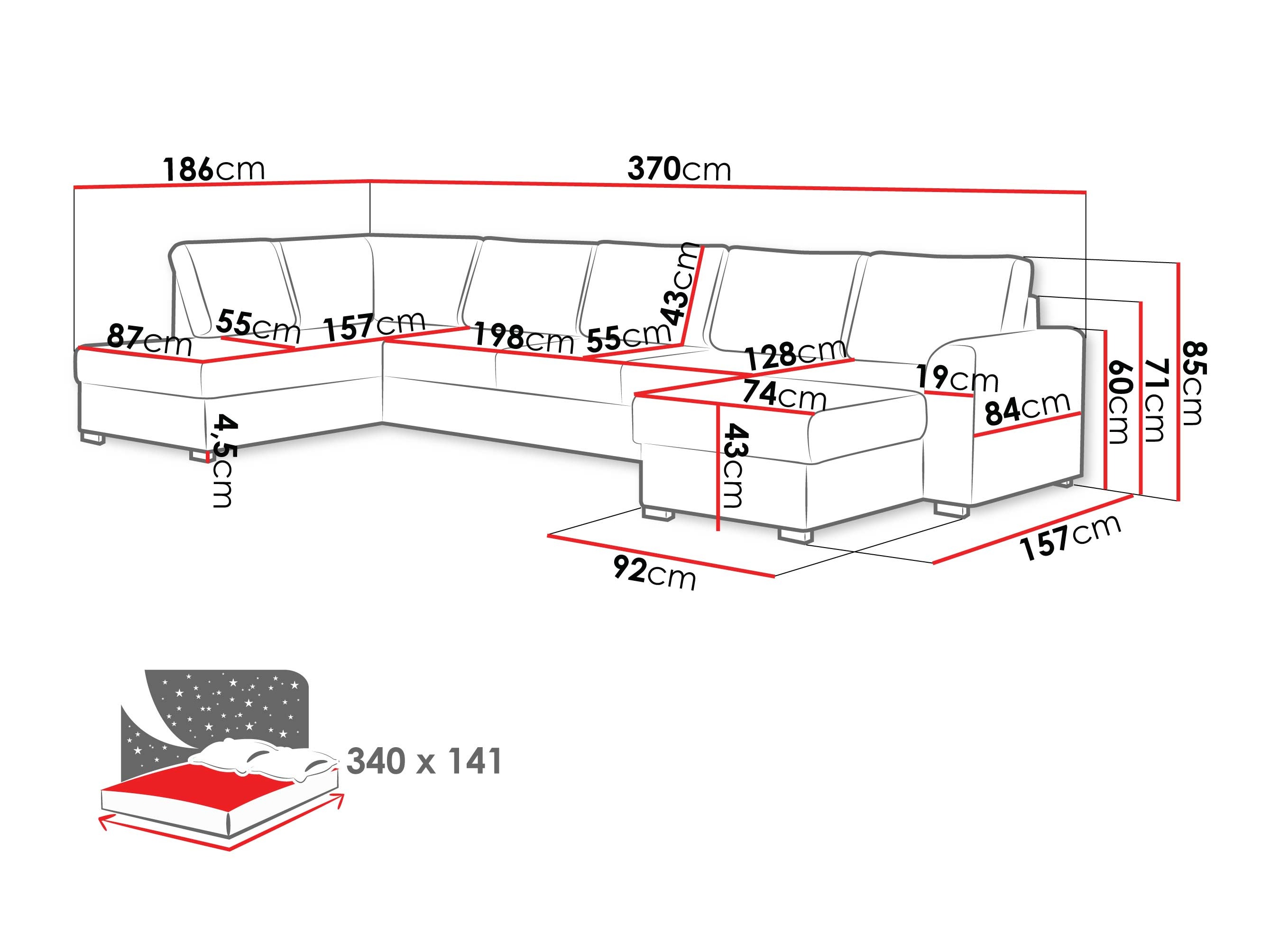 Hjørnesofa Comfivo Flumen III (Zoya 01)
