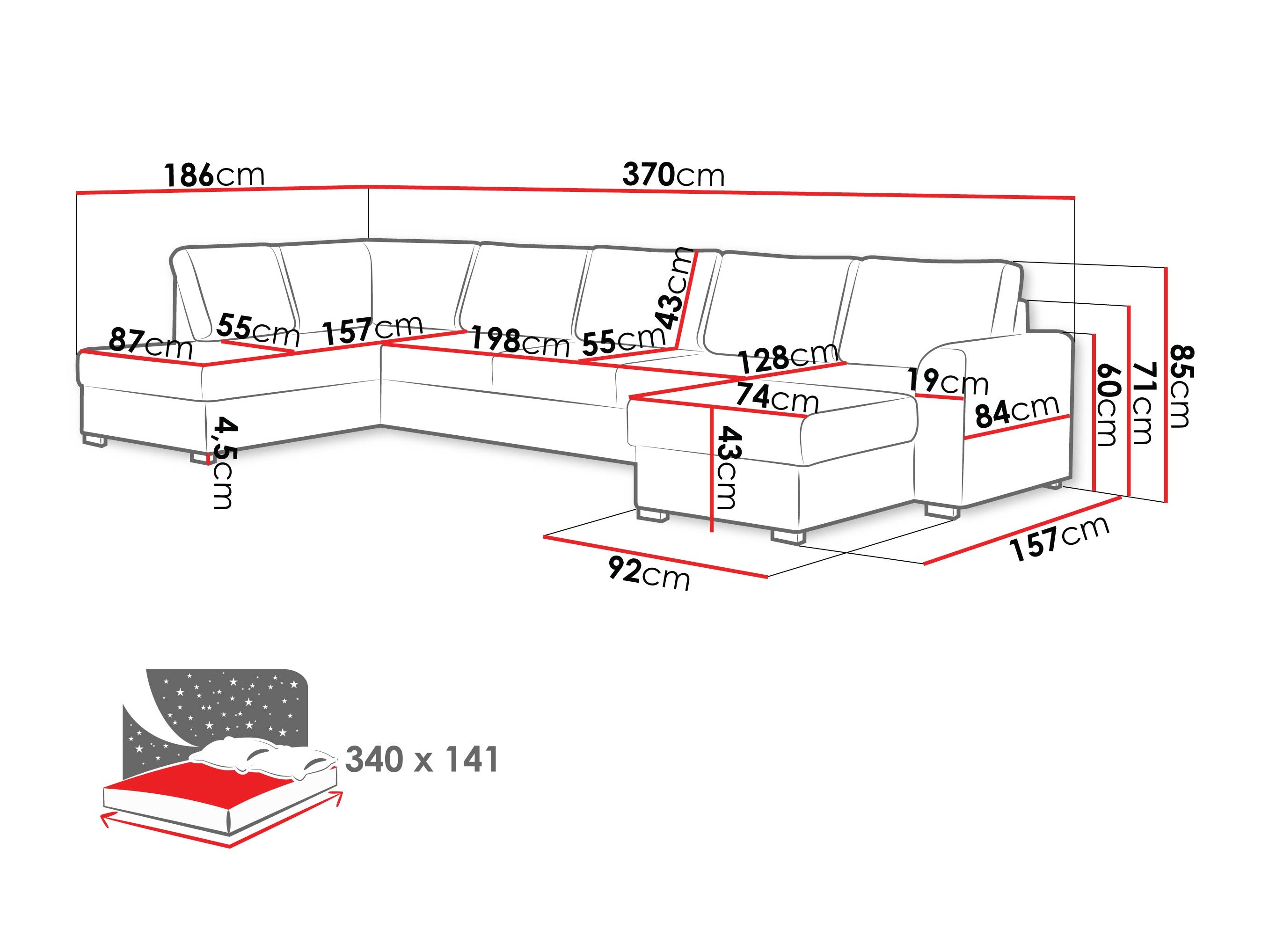 Hjørnesofa Comfivo Flumen III (Zoya 03)