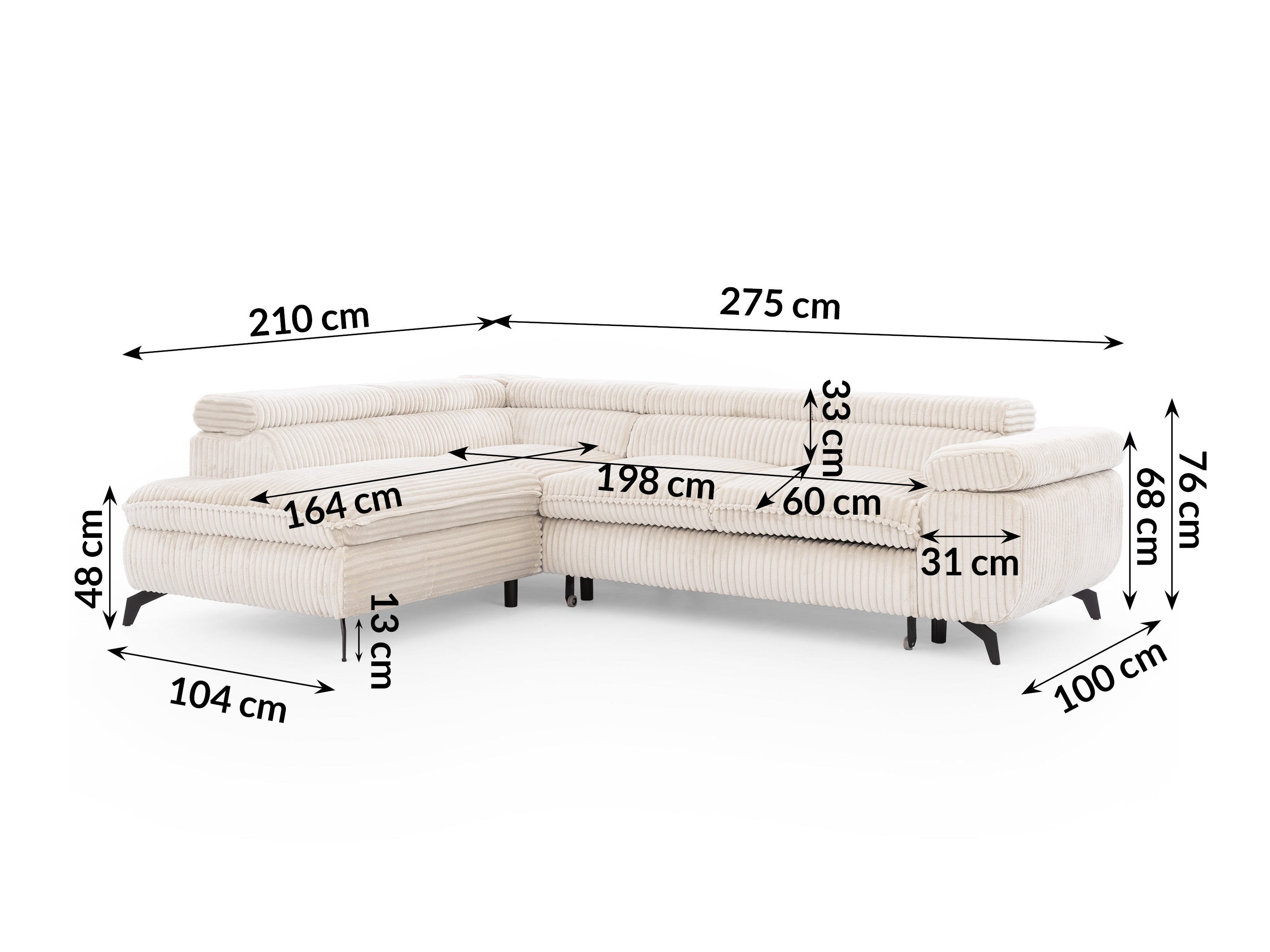 Hjørnesofa Rocklin 122 (Tilia 01)