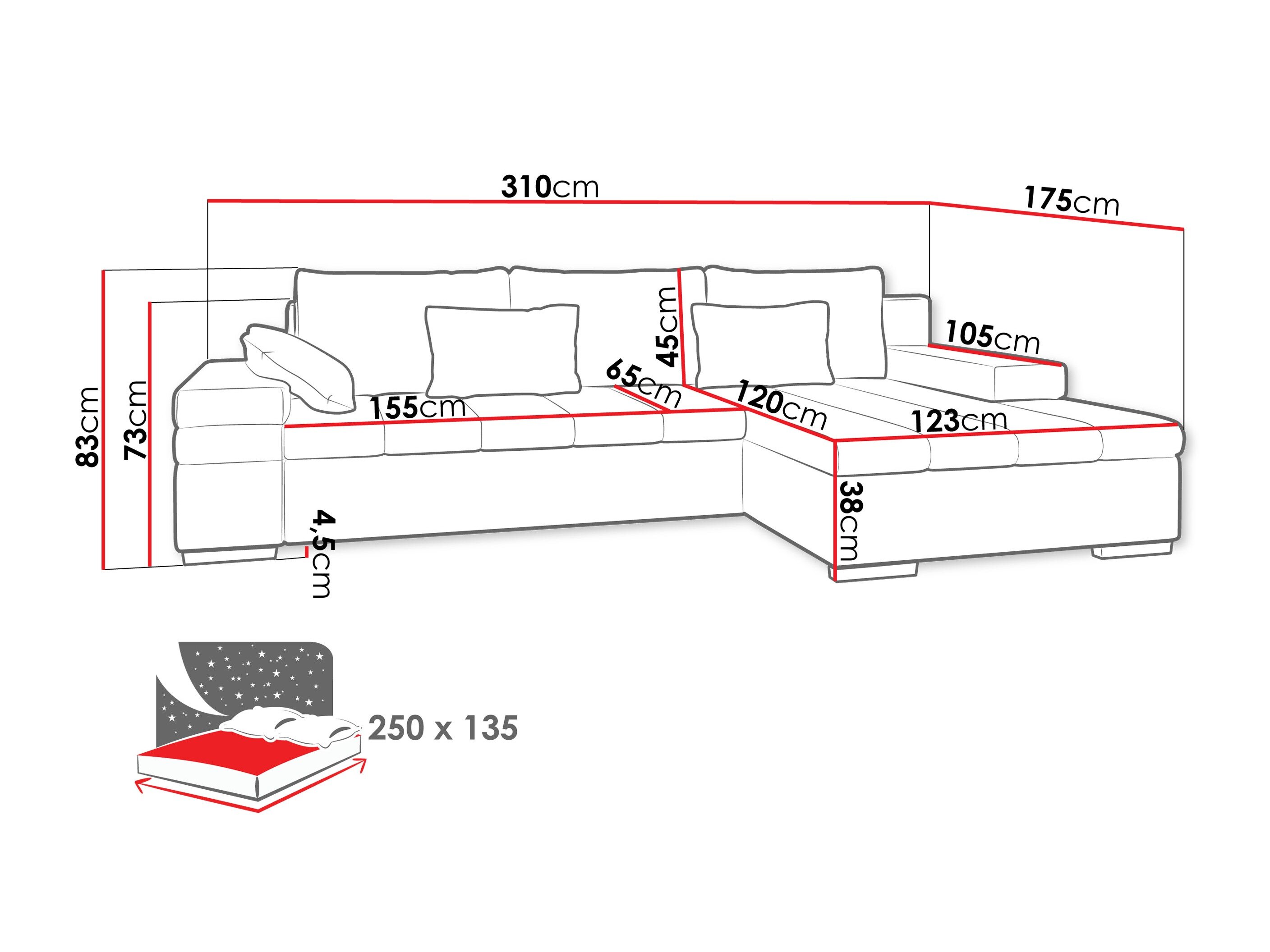 Hjørnesofa Comfivo 169 (Piaingen 02 + Corbett 21)