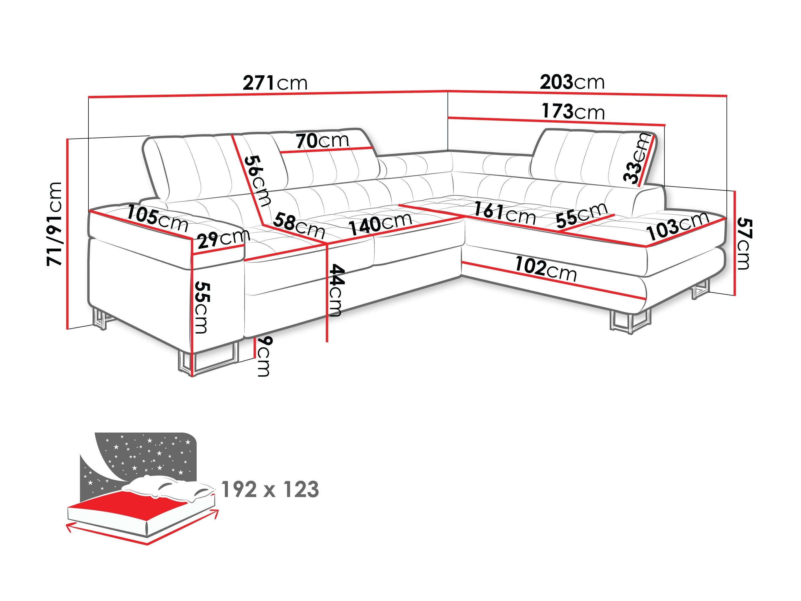 Hjørnesofa Comfivo 247 (Manza 29)