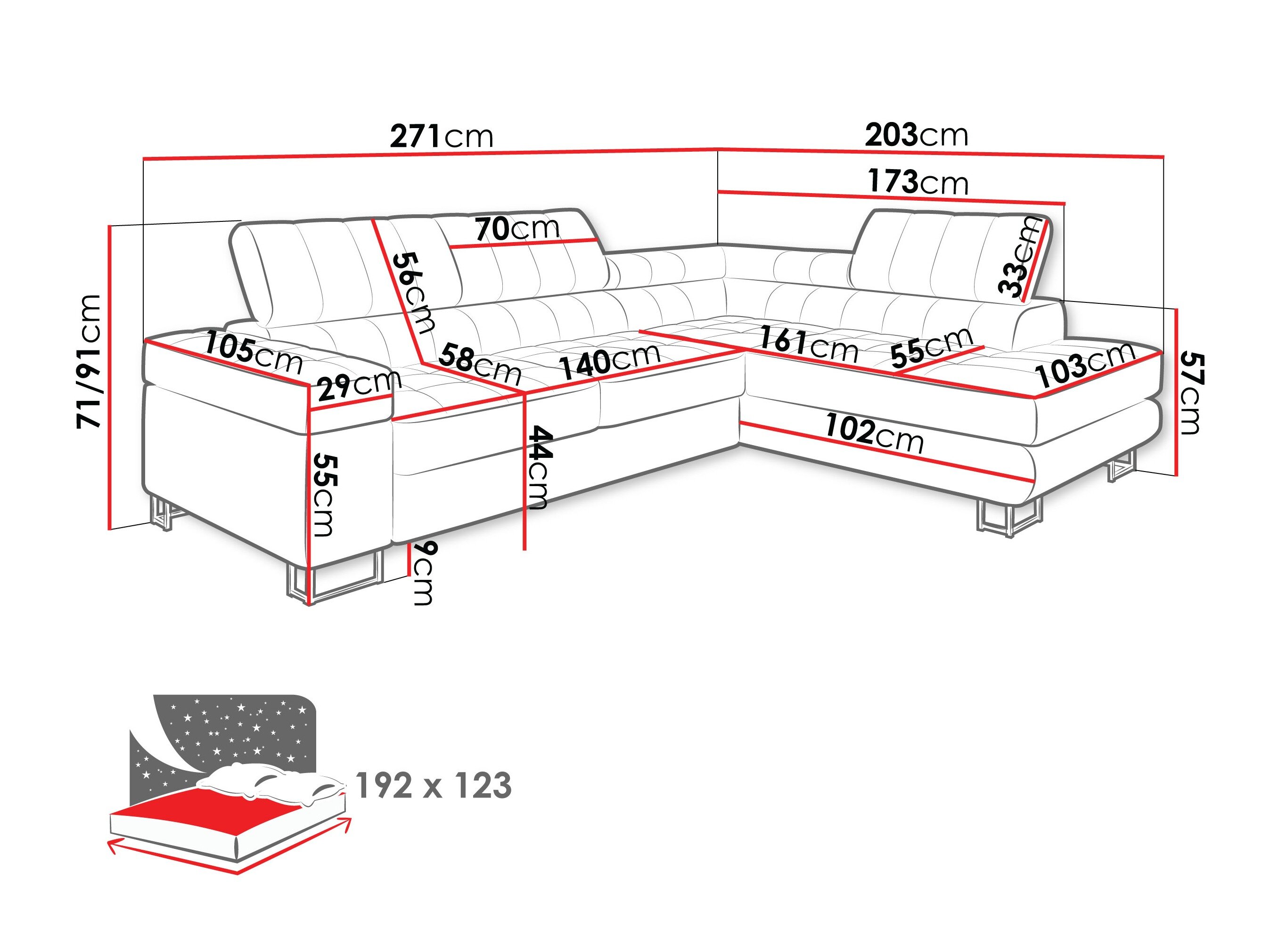 Hjørnesofa Comfivo 247 (Maya 15)