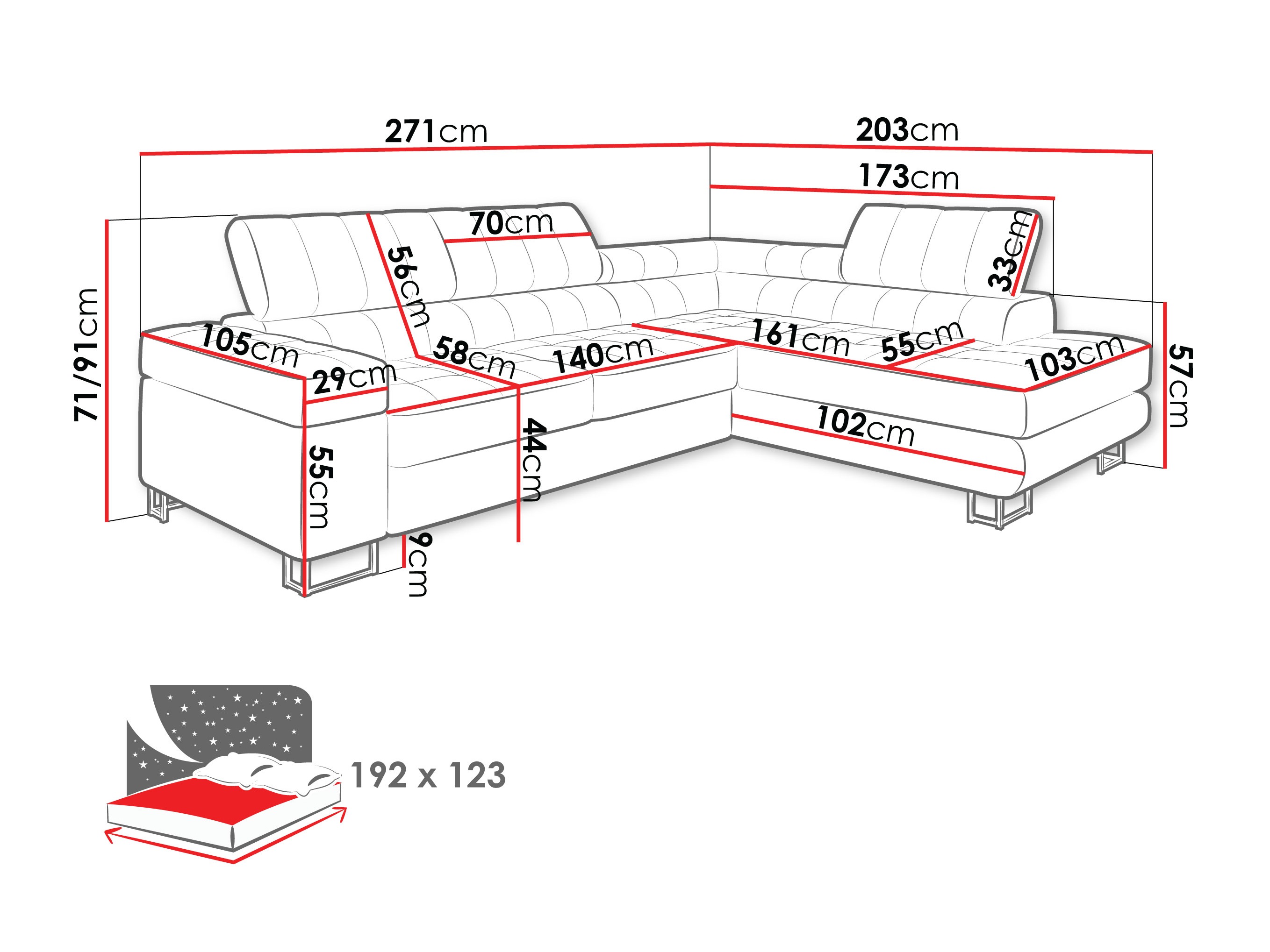 Hjørnesofa Comfivo Anima I (Manza 29)