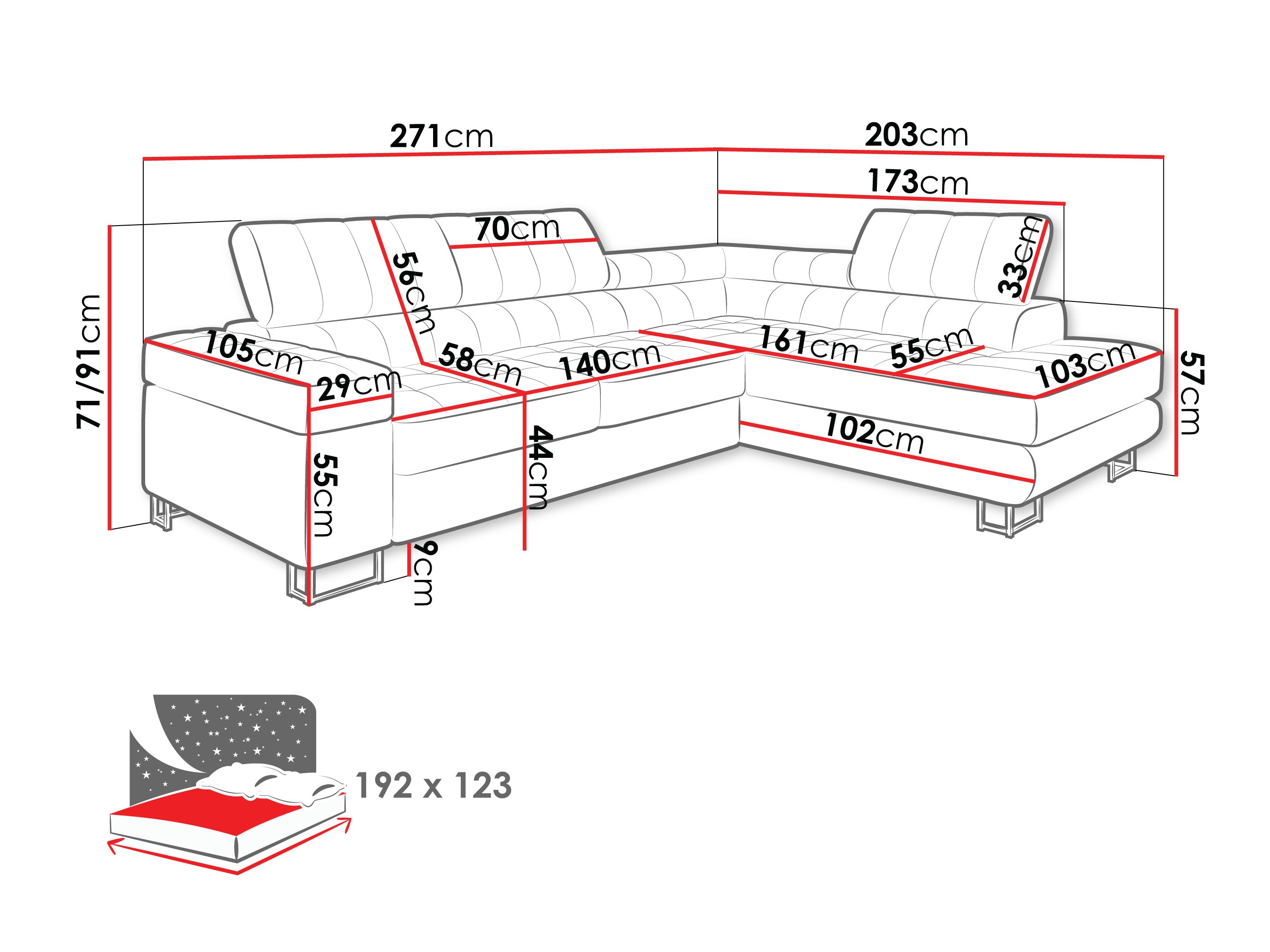 Hjørnesofa Comfivo Anima I (Maya 15)