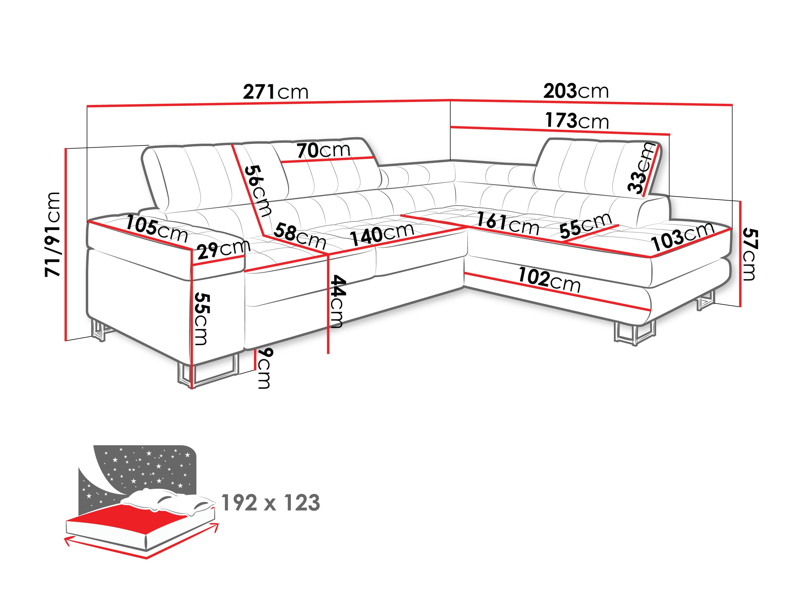 Hjørnesofa Comfivo Anima I (Maya 15)