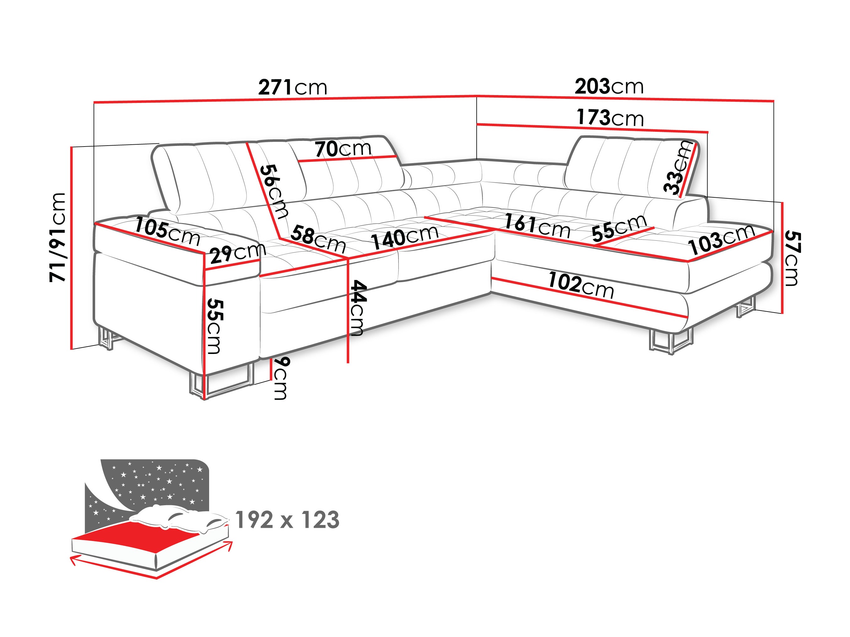 Hjørnesofa Comfivo Anima I (Piano 26)