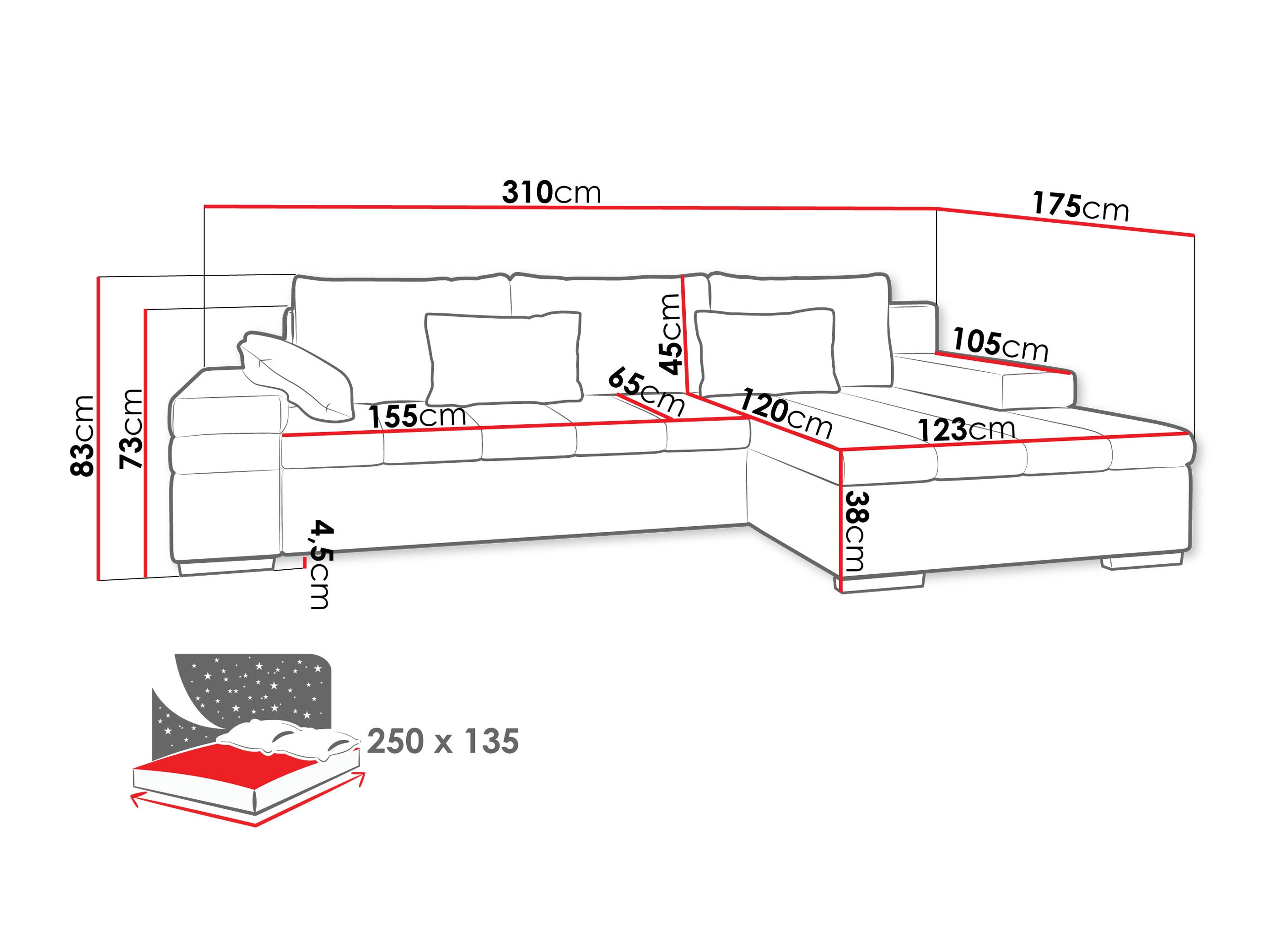 Hjørnesofa Comfivo Olivetum II (Piano 02 + Corbett 21)