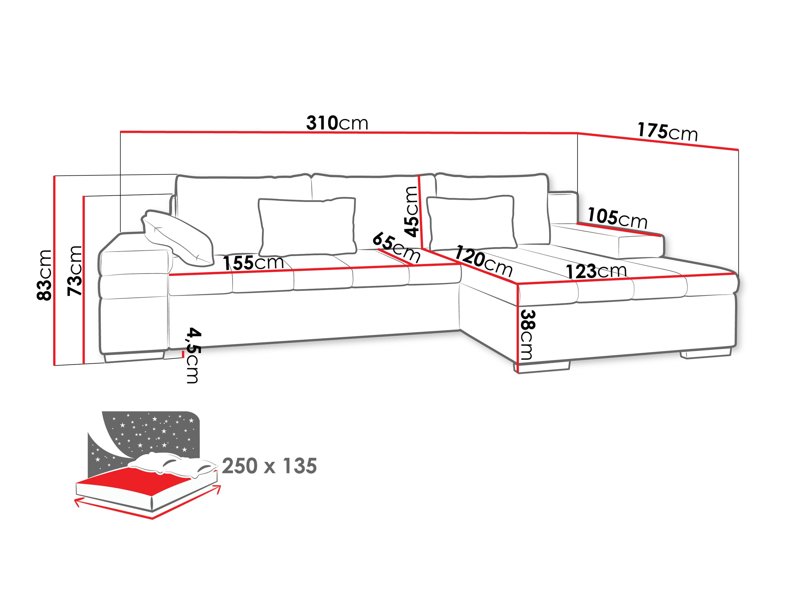 Hjørnesofa Comfivo Olivetum II (Piano 14 + Piano 13)