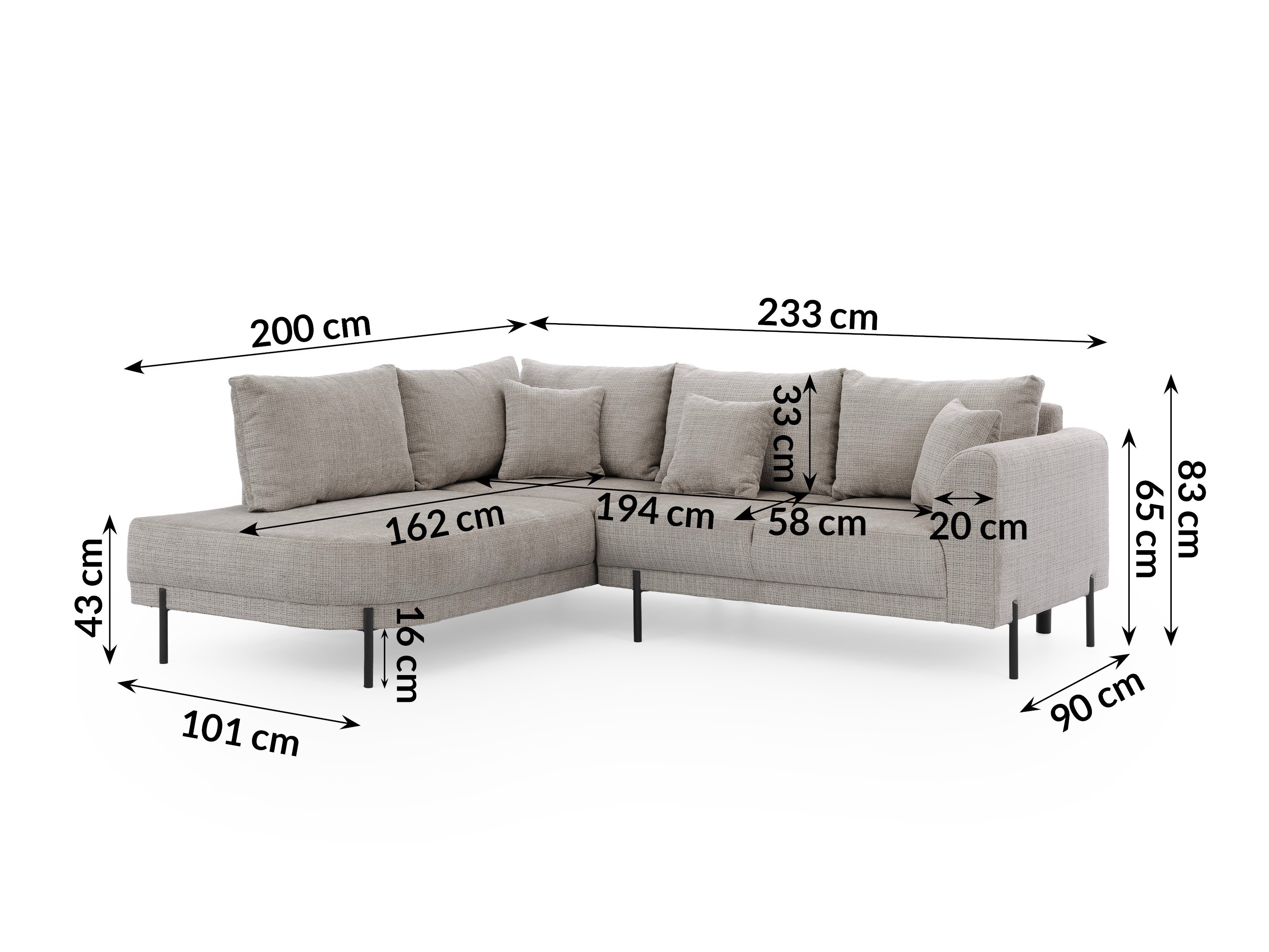 Hjørnesofa Rocklin 123 (Cremona 24)