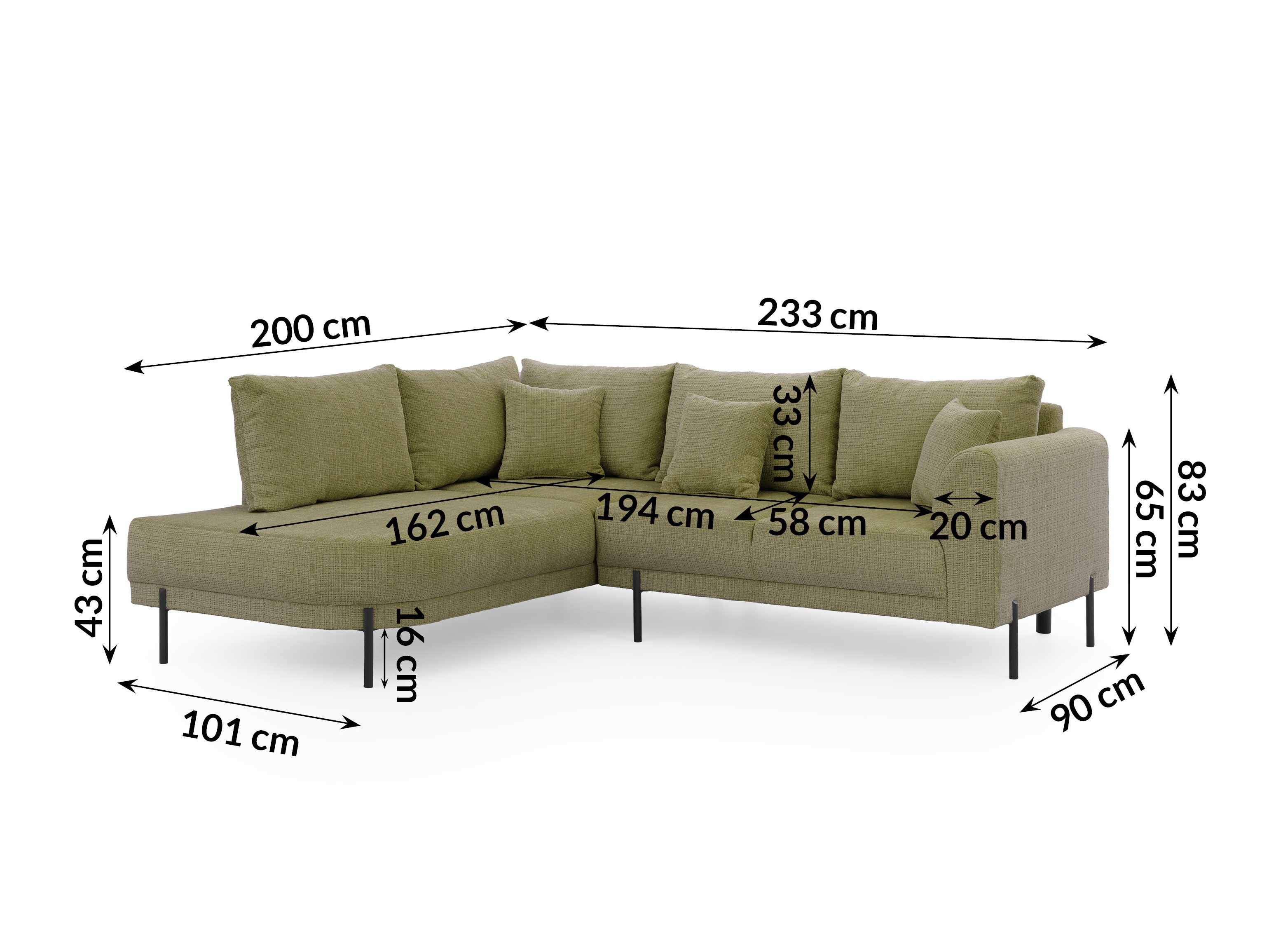 Hjørnesofa Rocklin 123 (Cremona 38)