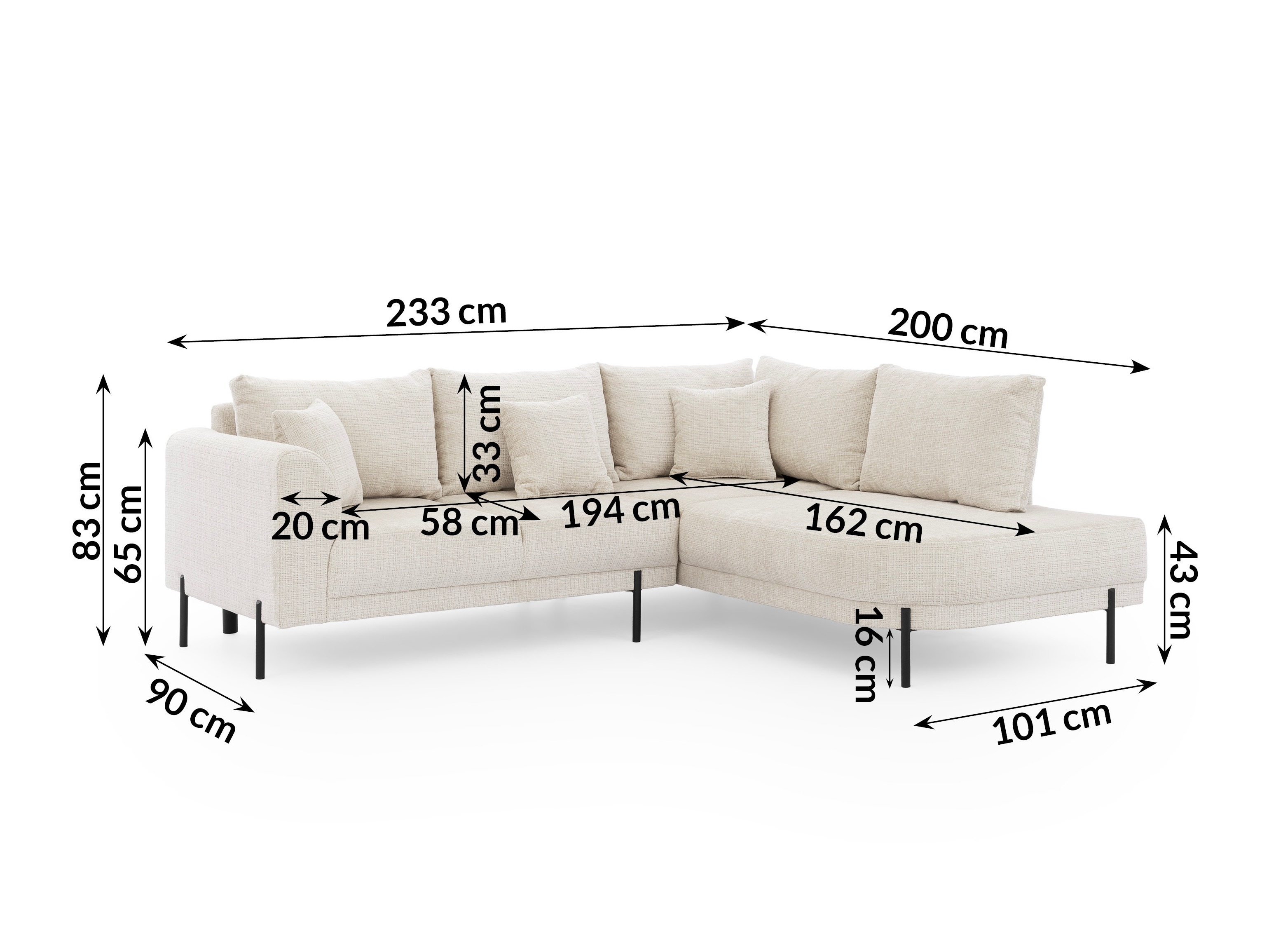 Hjørnesofa Rocklin 123 (Cremona 02)