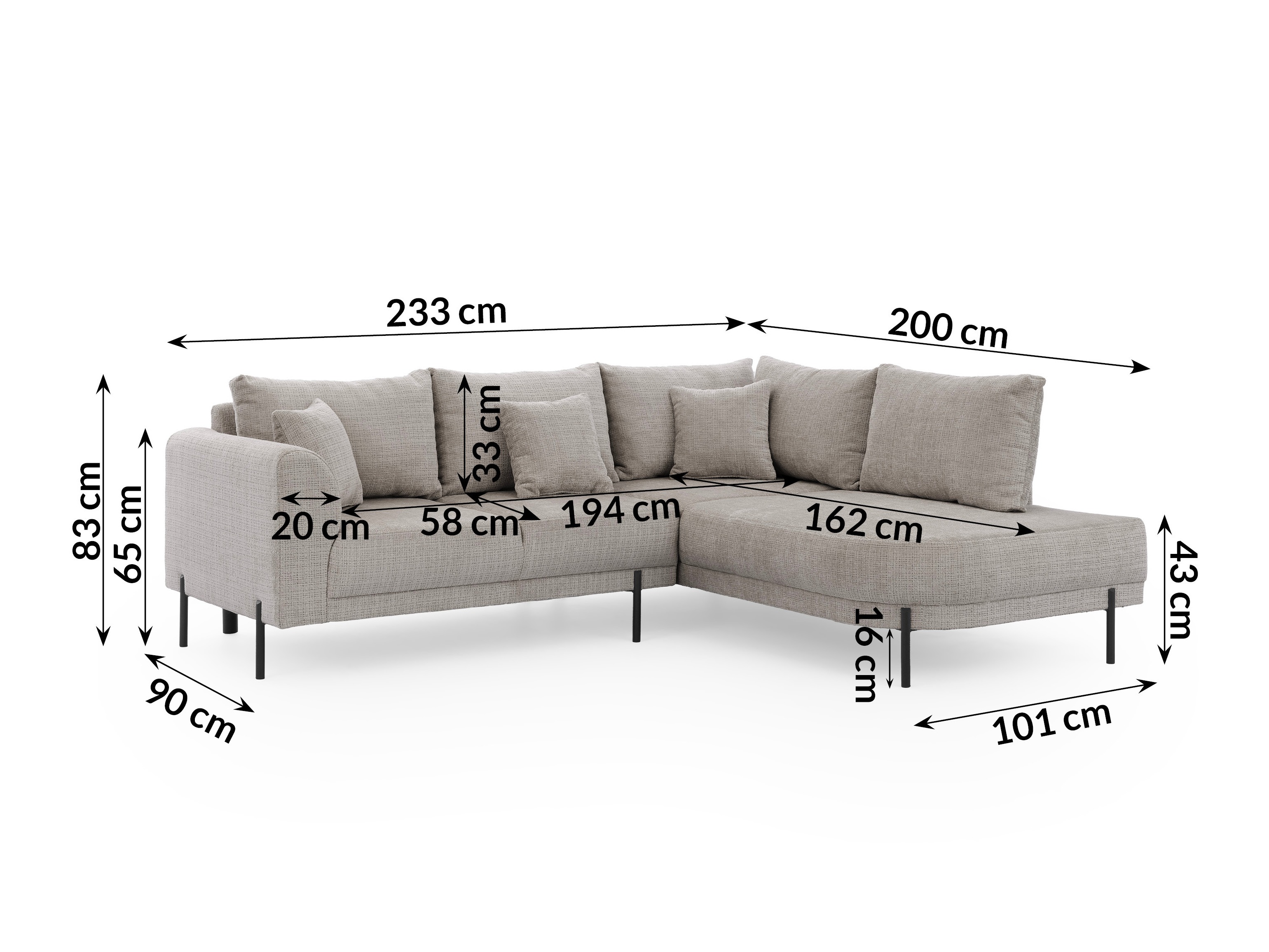 Hjørnesofa Rocklin 123 (Cremona 24)