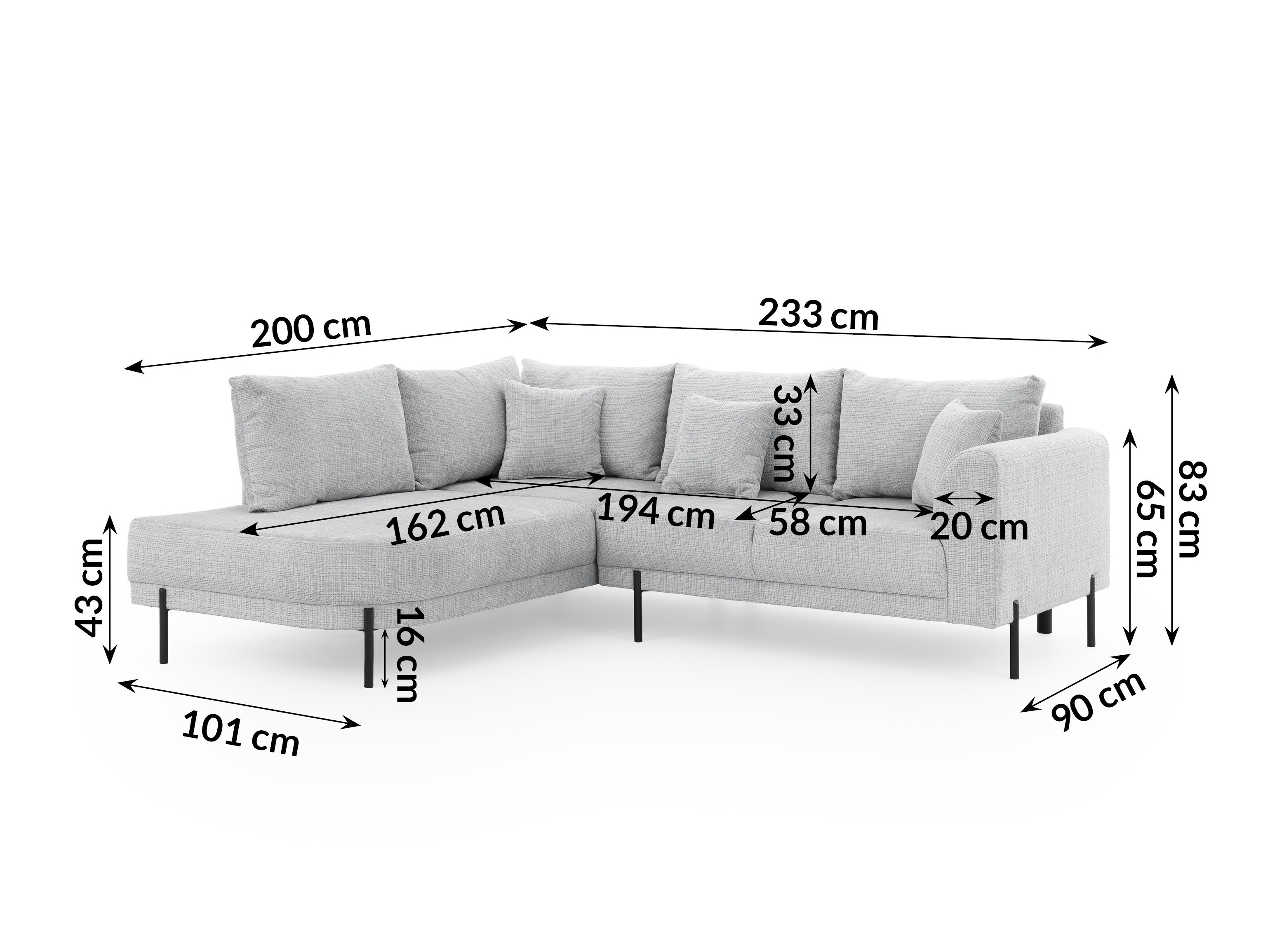 Hjørnesofa Rocklin 123 (Cremona 81)