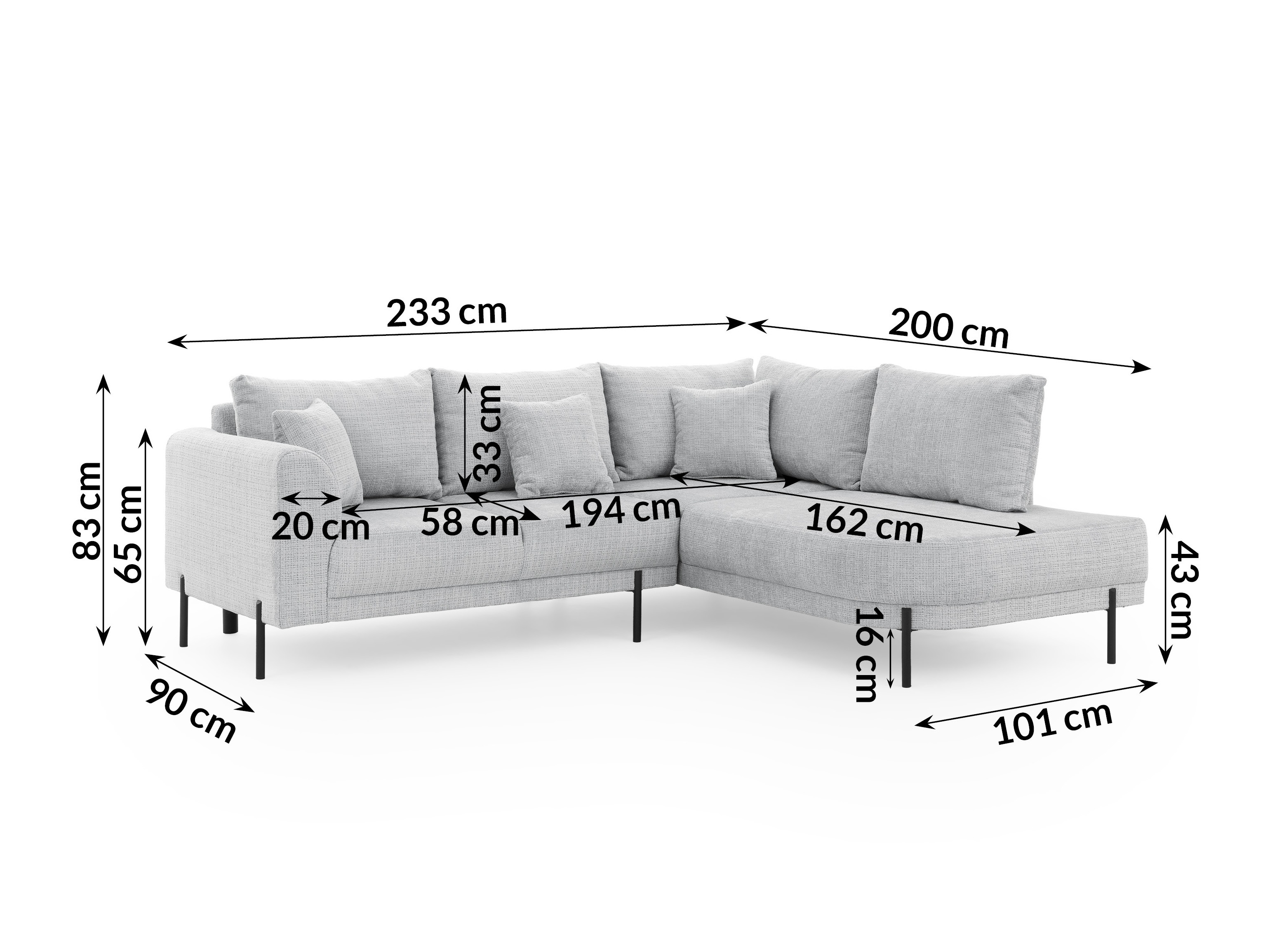 Hjørnesofa Rocklin 123 (Cremona 81)