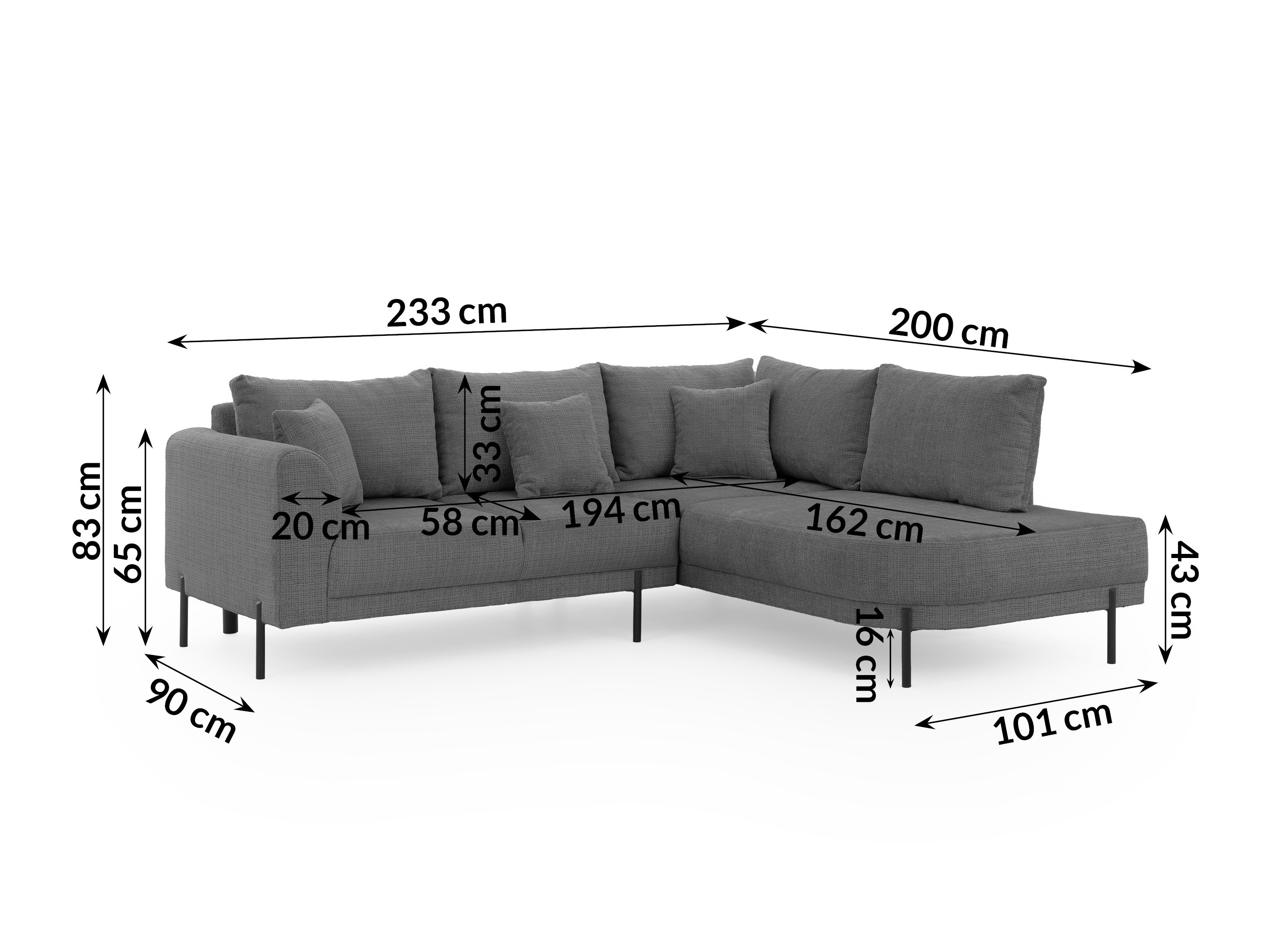 Hjørnesofa Rocklin 123 (Cremona 95)