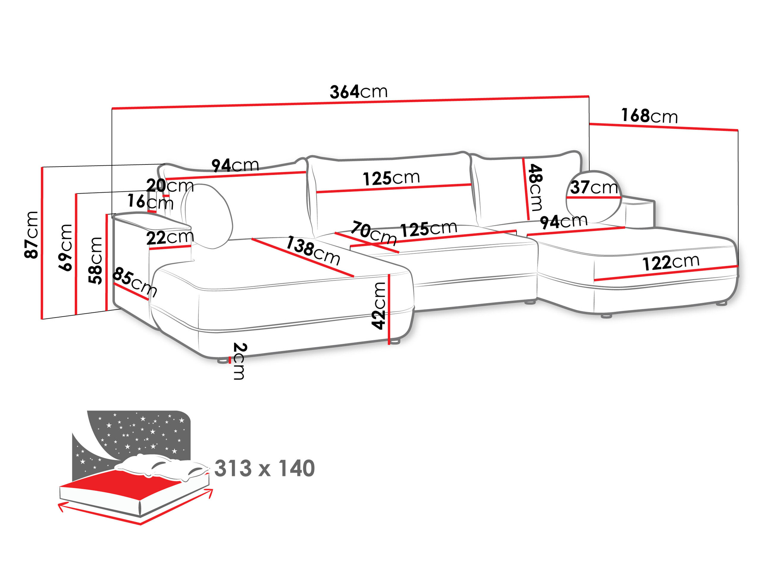 Hjørnesofa Bountiful 100 (Velo 635)