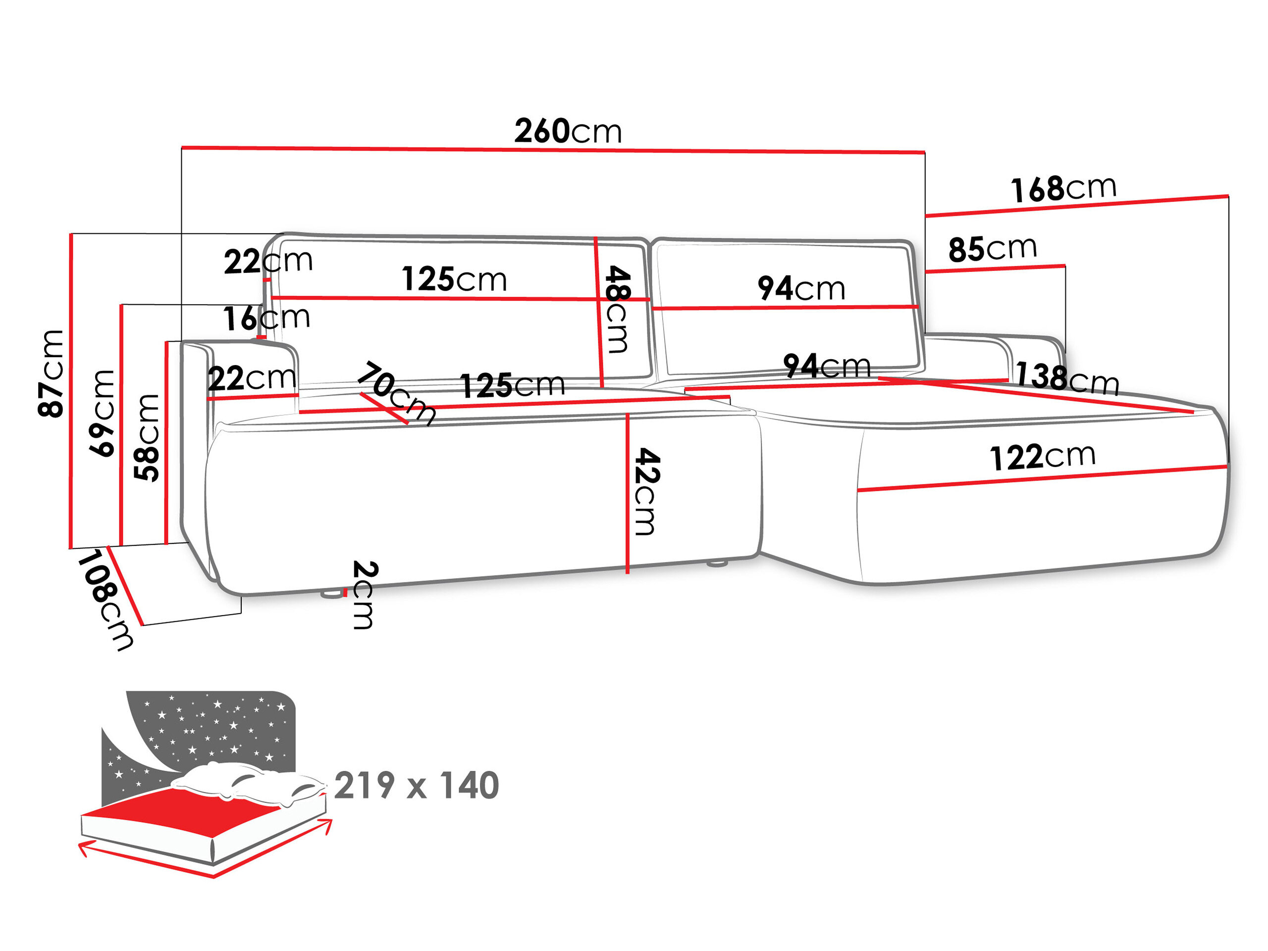 Hjørnesofa Bountiful 102 (Velo 635)