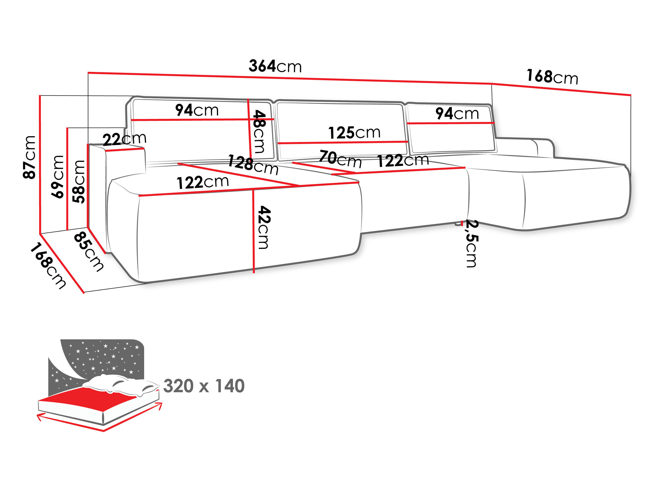 Hjørnesofa Bountiful 106 (Velo 633)