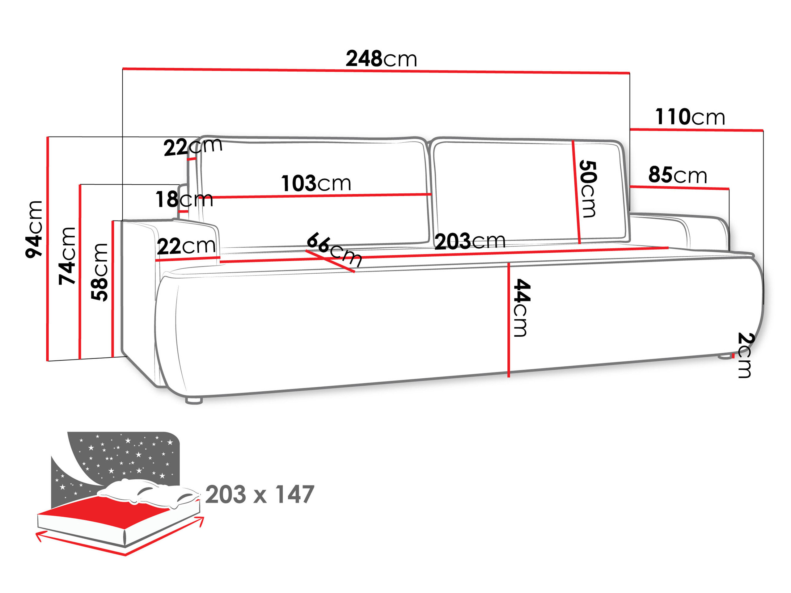 Sovesofa Bountiful 103 (Velo 635)