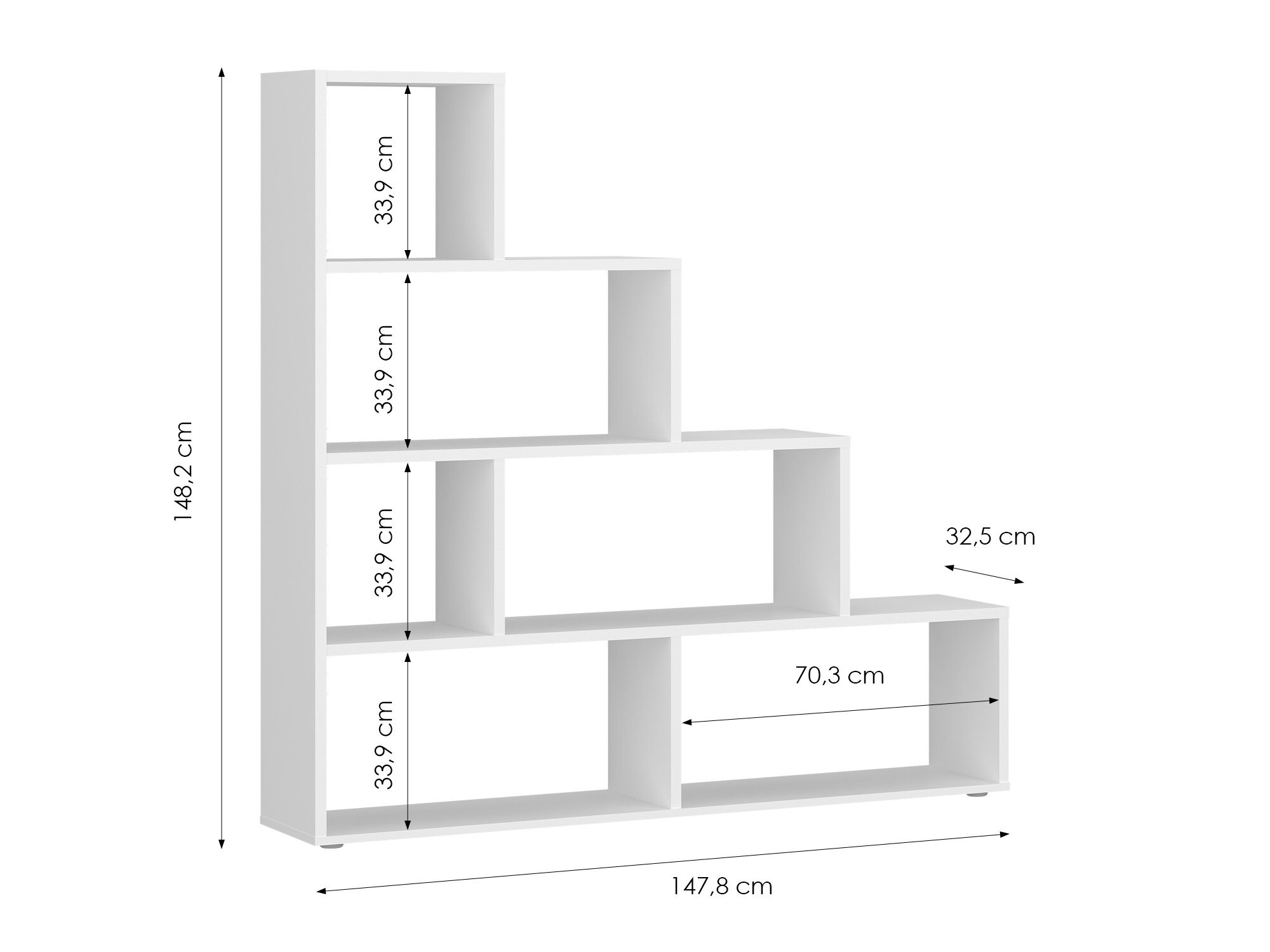 Reol Ontario 198 (Hvid)