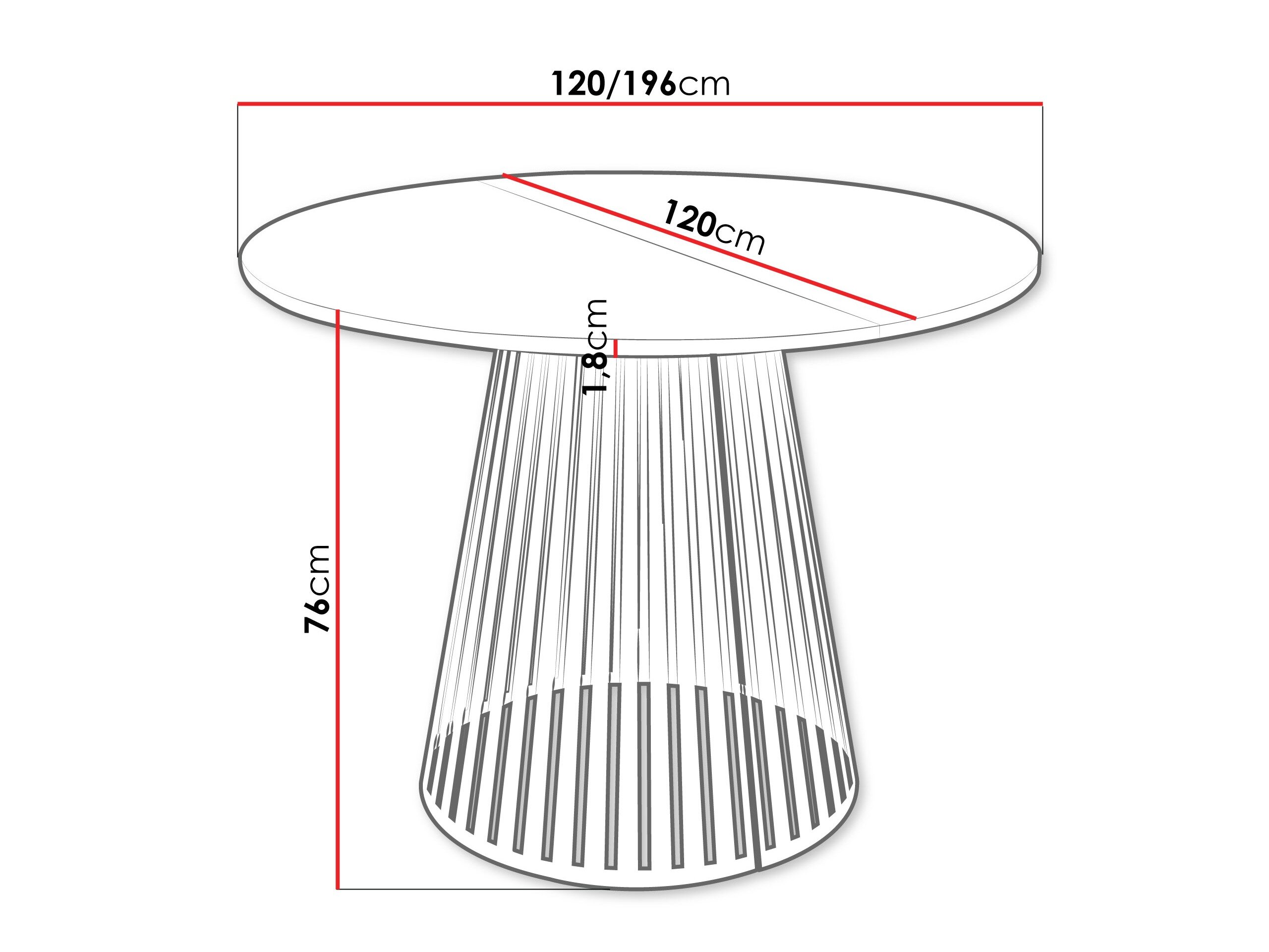 Bord Oswego 154 (Hvid)
