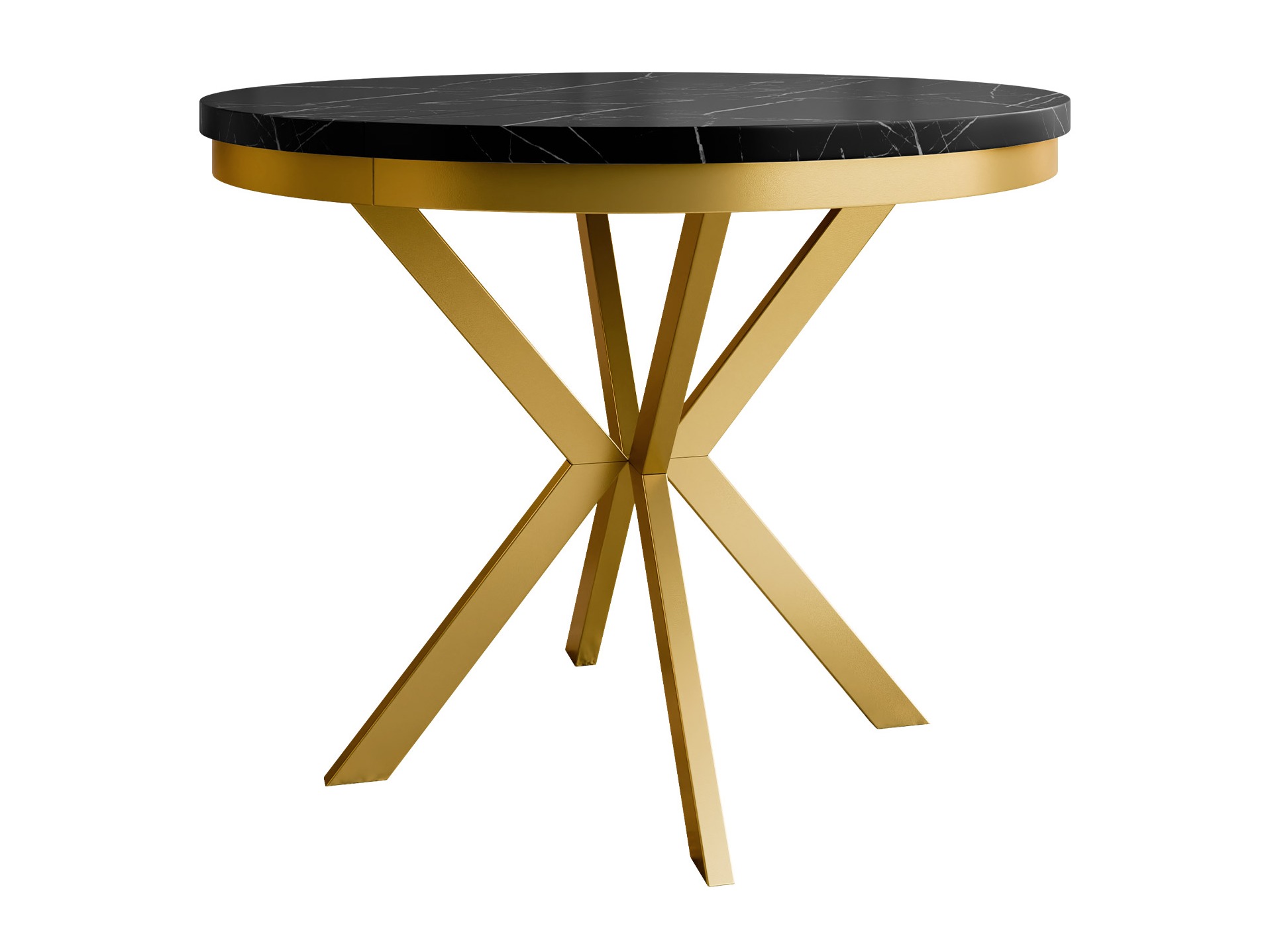 Bord Oswego 155 (Sort marmor + Gylden)