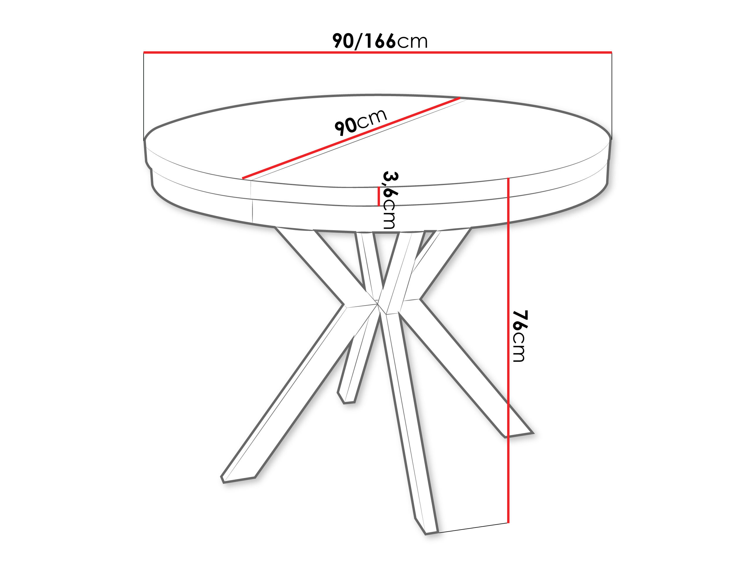 Bord Oswego 155 (Sort)