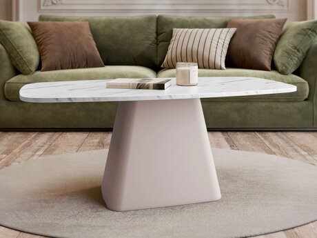 Sofabord Oswego 158 (Hvid marmor + Kashmir)