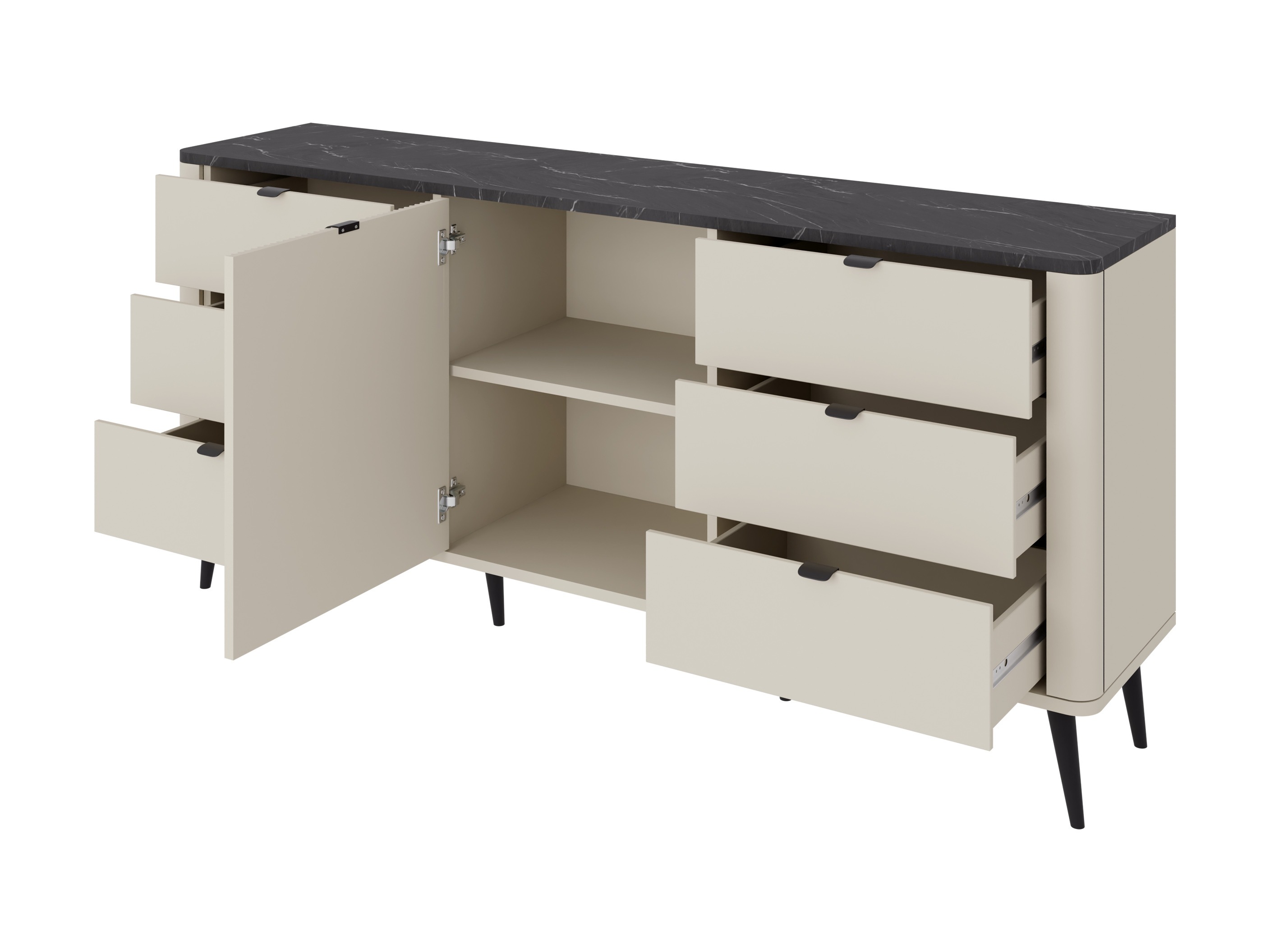 Kommode Lufela 107 (Kashmir + Grå marmor)